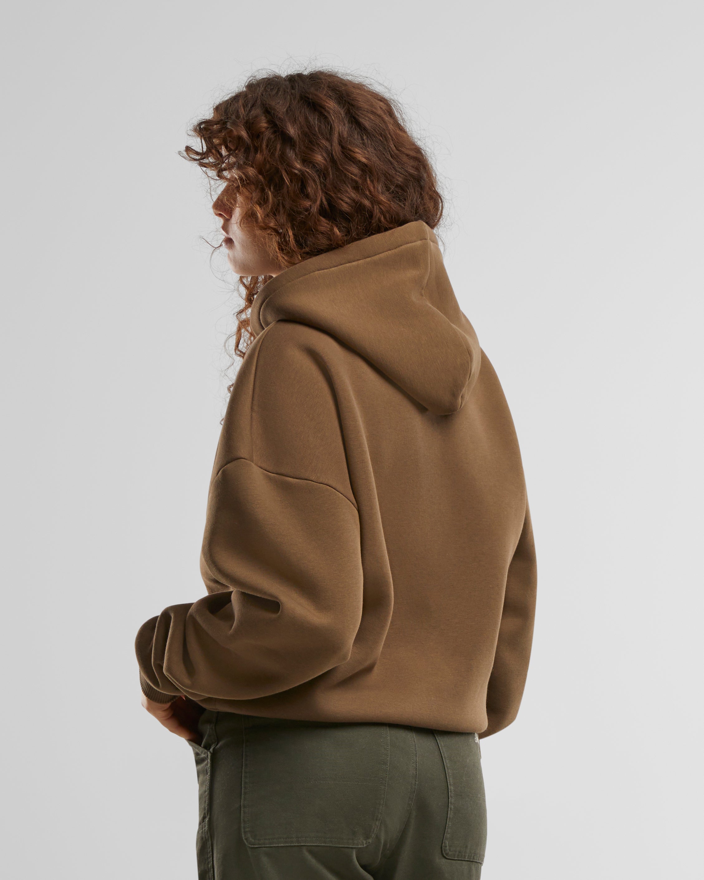 Oversized Zip-Hoodie Mocha (Stone Washed)