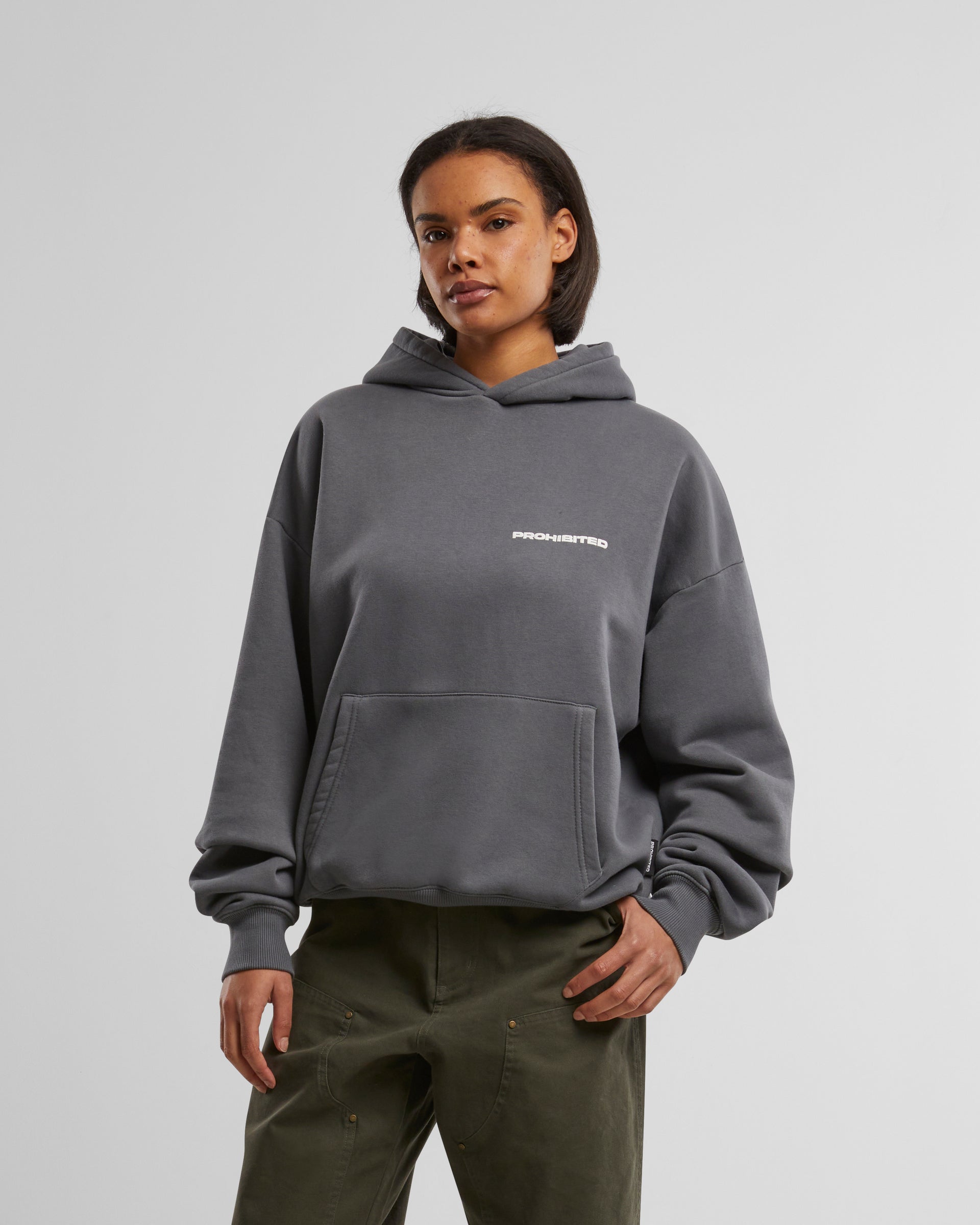 10119 Hoodie Grey (Stone Washed) – Prohibited