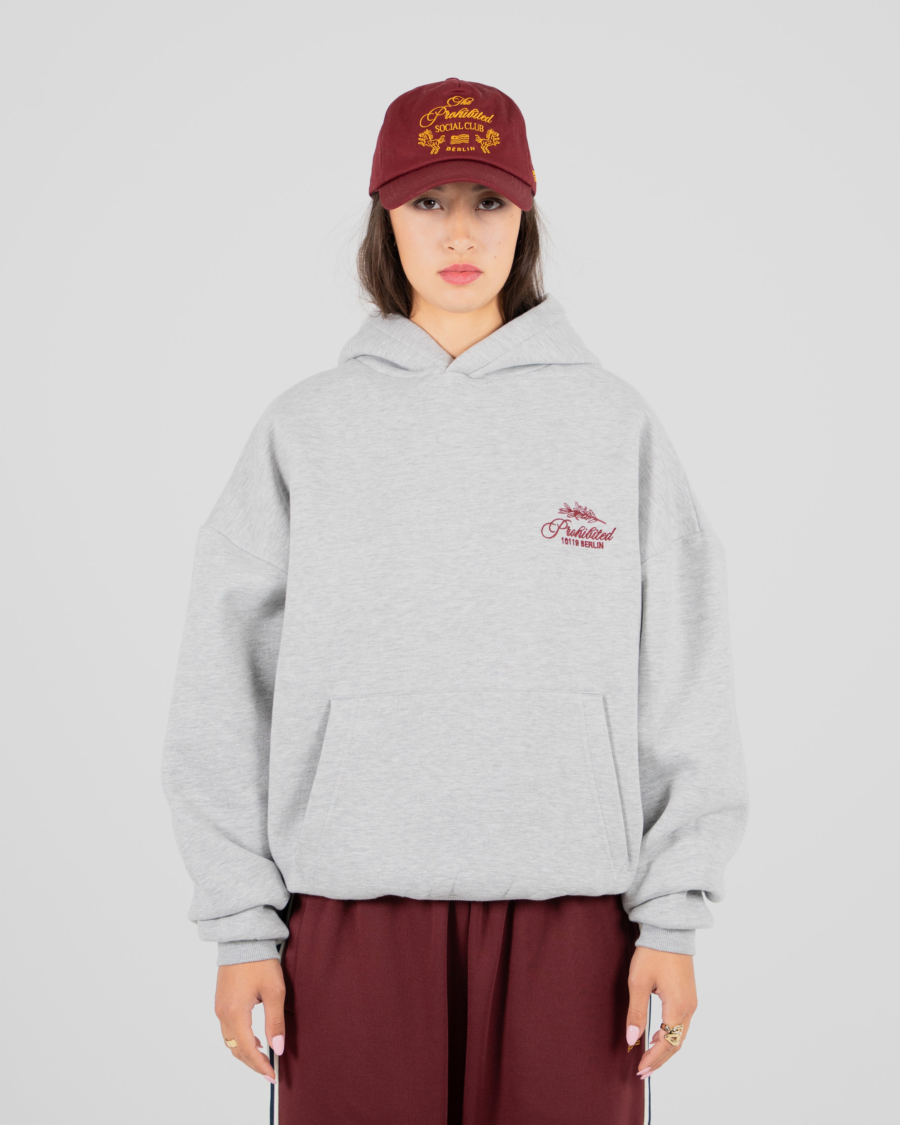 PB Leaf Hoodie Grey Melange