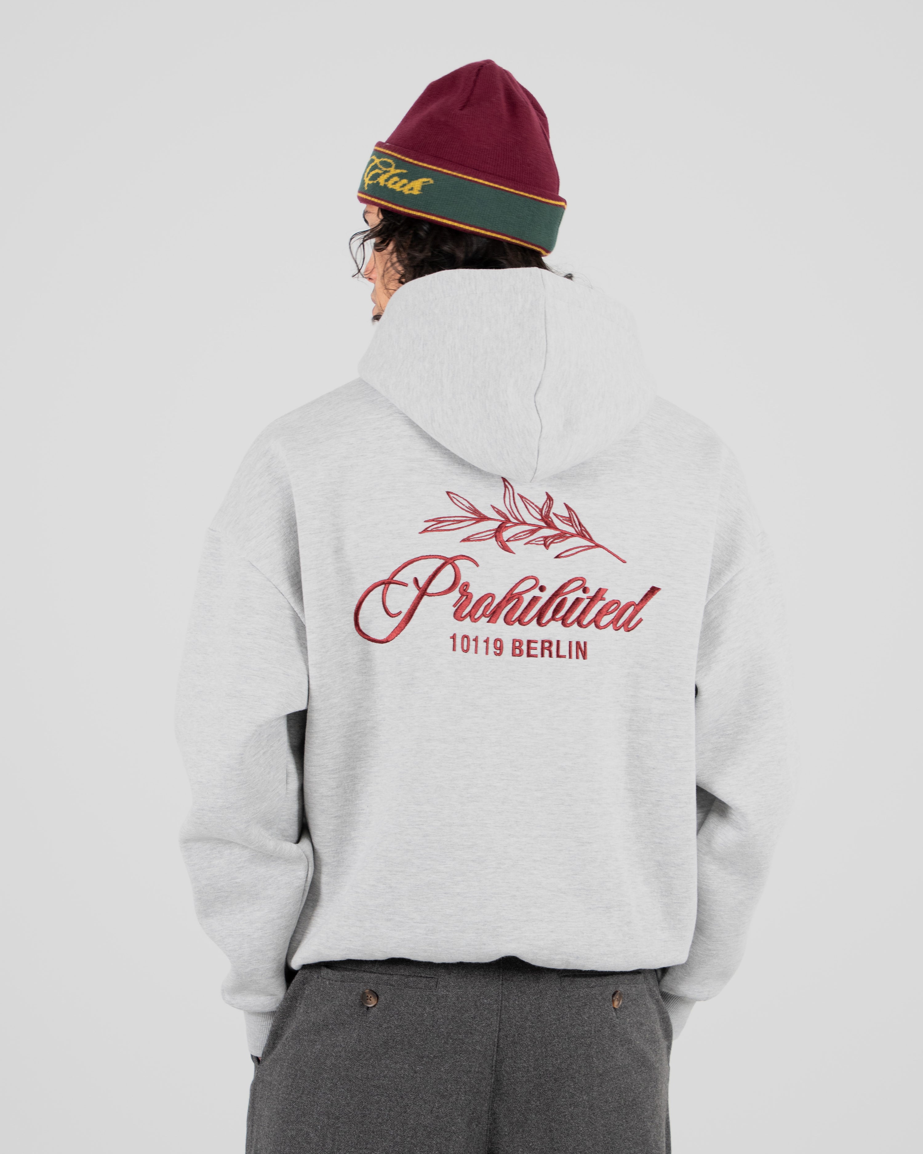 PB Leaf Hoodie Grey Melange