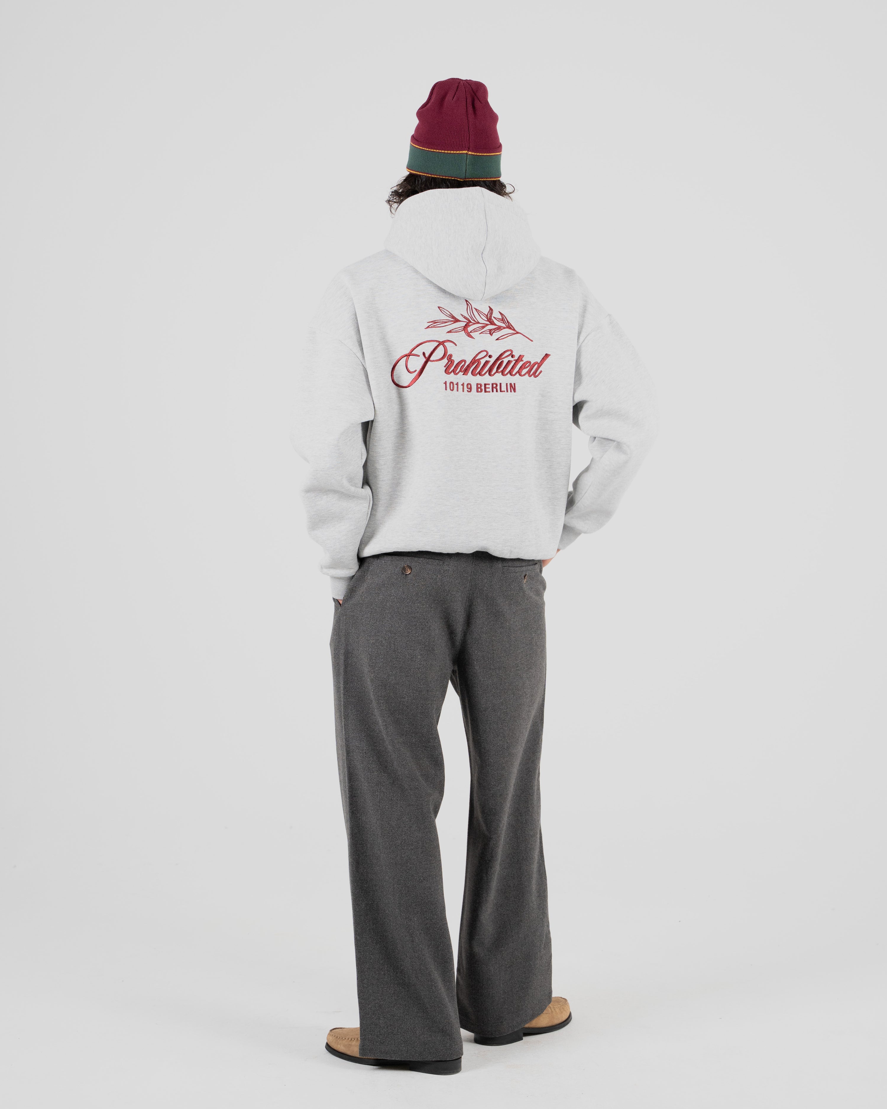 PB Leaf Hoodie Grey Melange