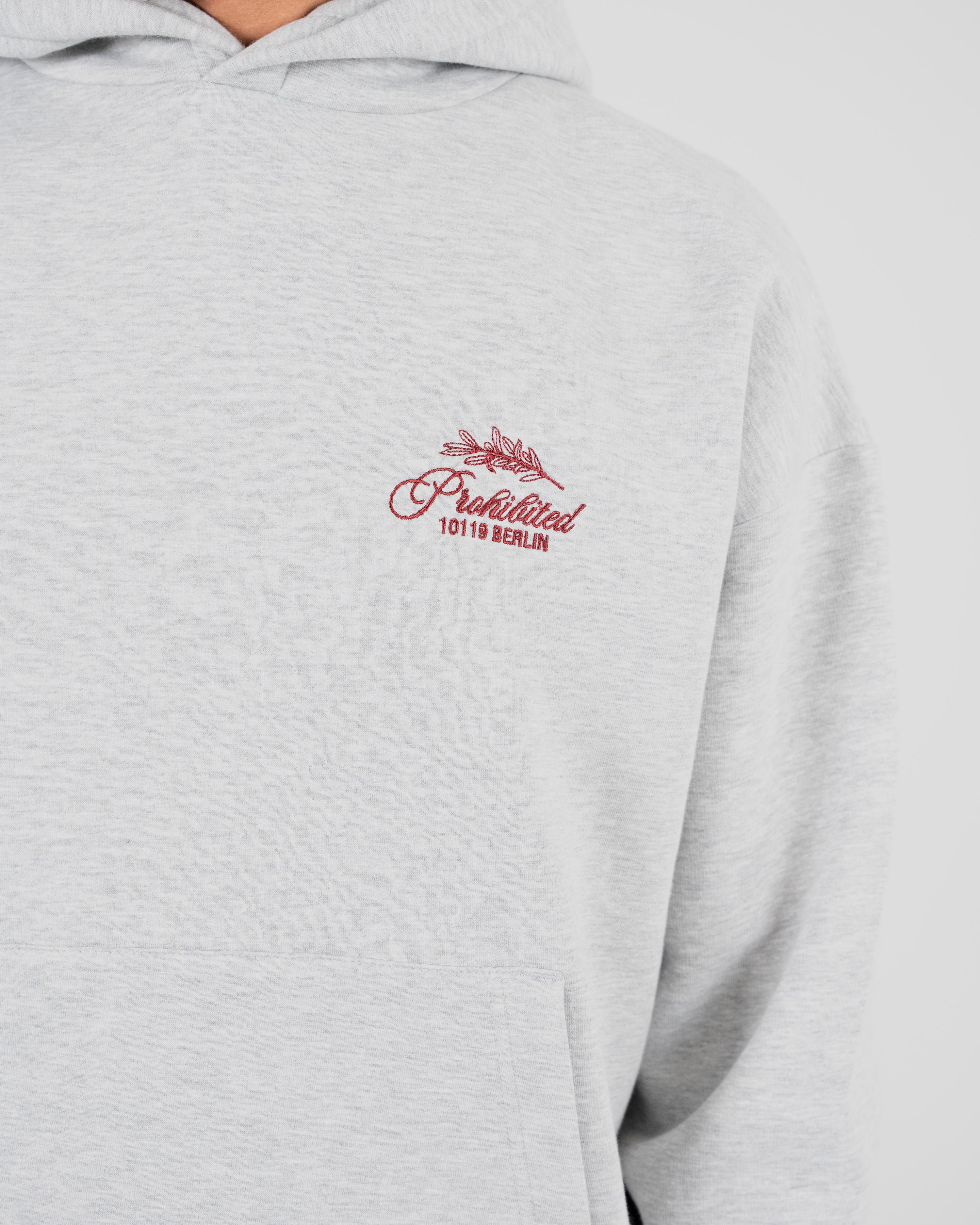 PB Leaf Hoodie Grey Melange