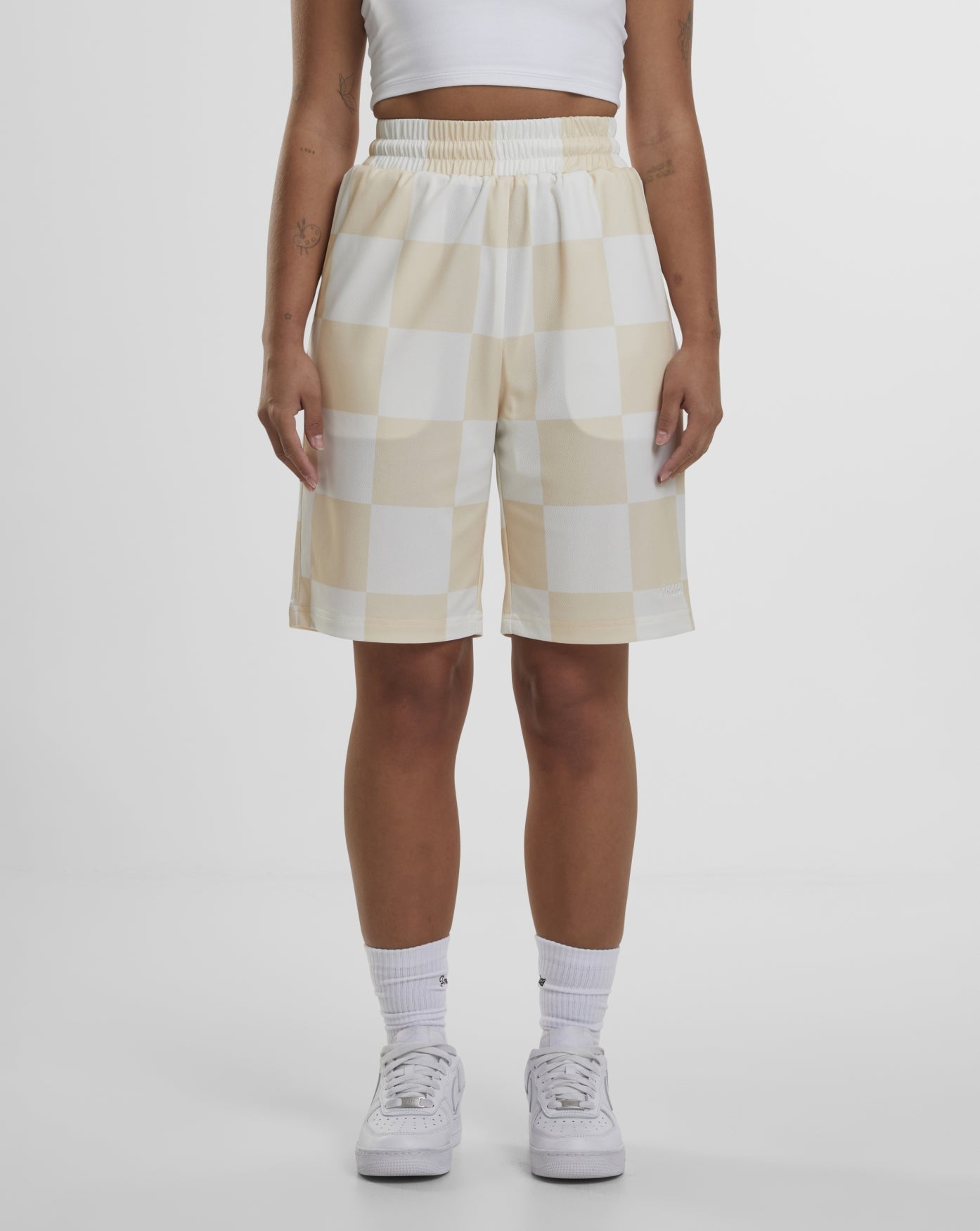 Checkered Shorts | Beige