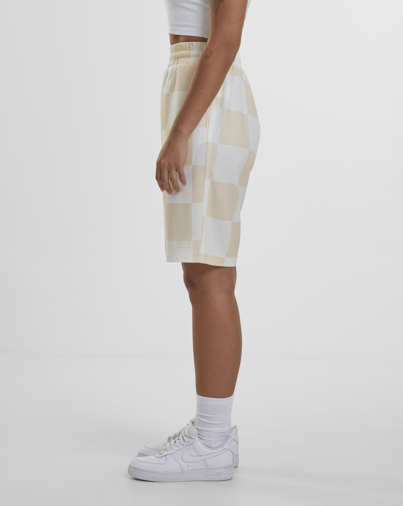 Checkered Shorts | Beige