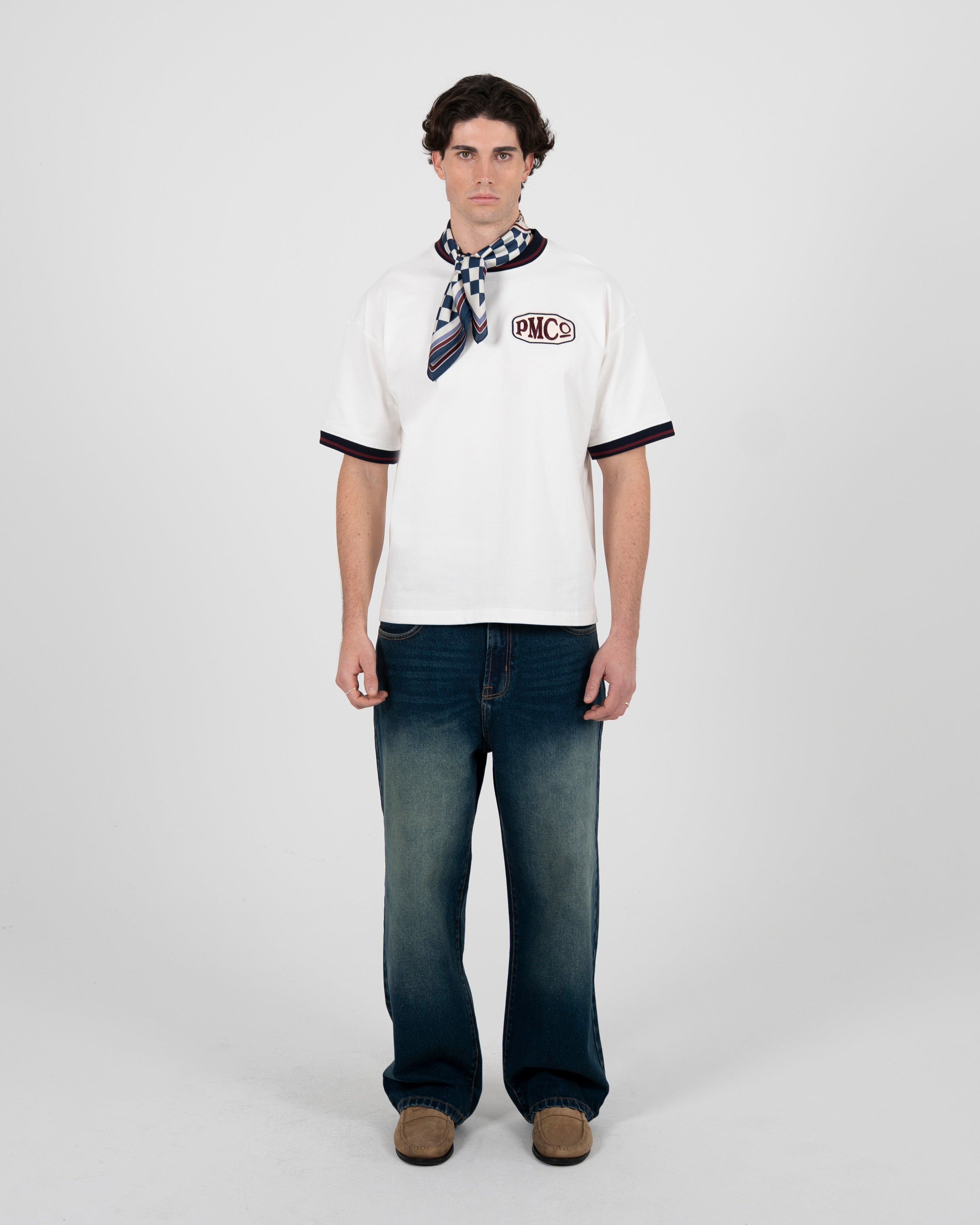 PMCO Checkered Scarf Navy