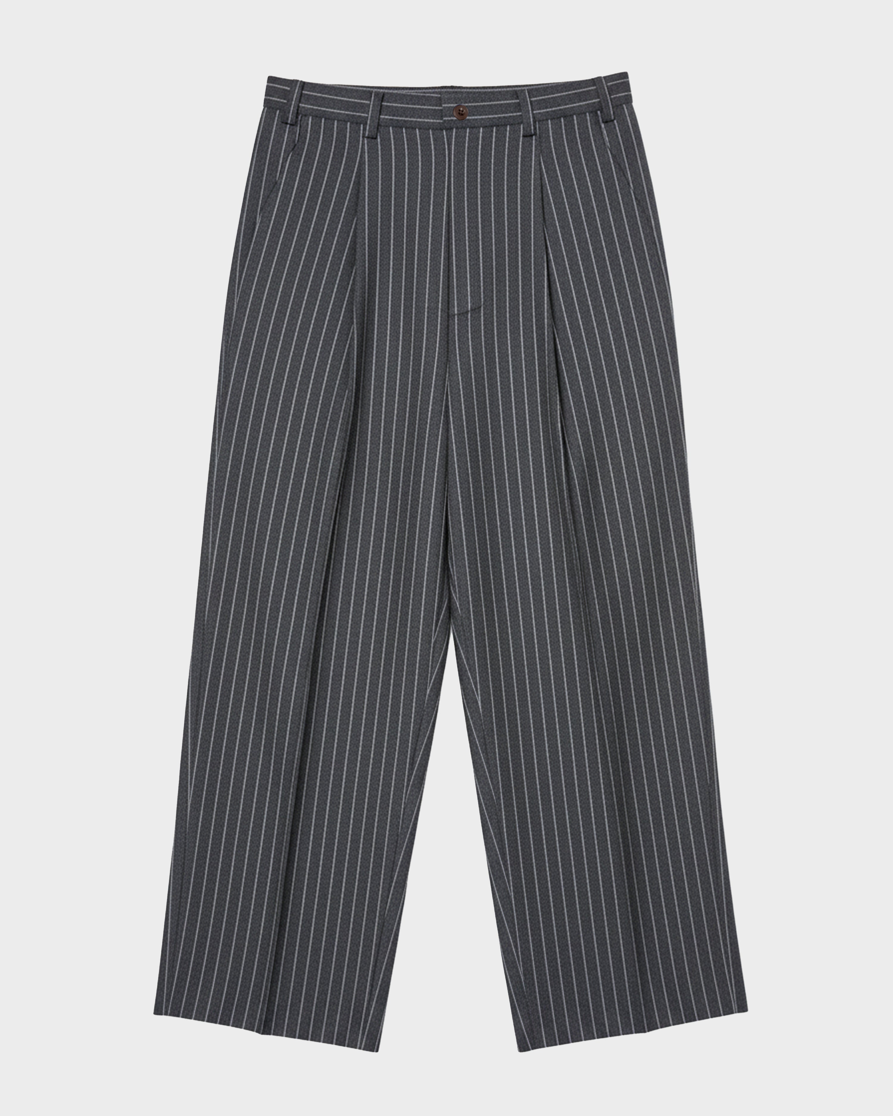 Pinstripe Pleated Pants Grey
