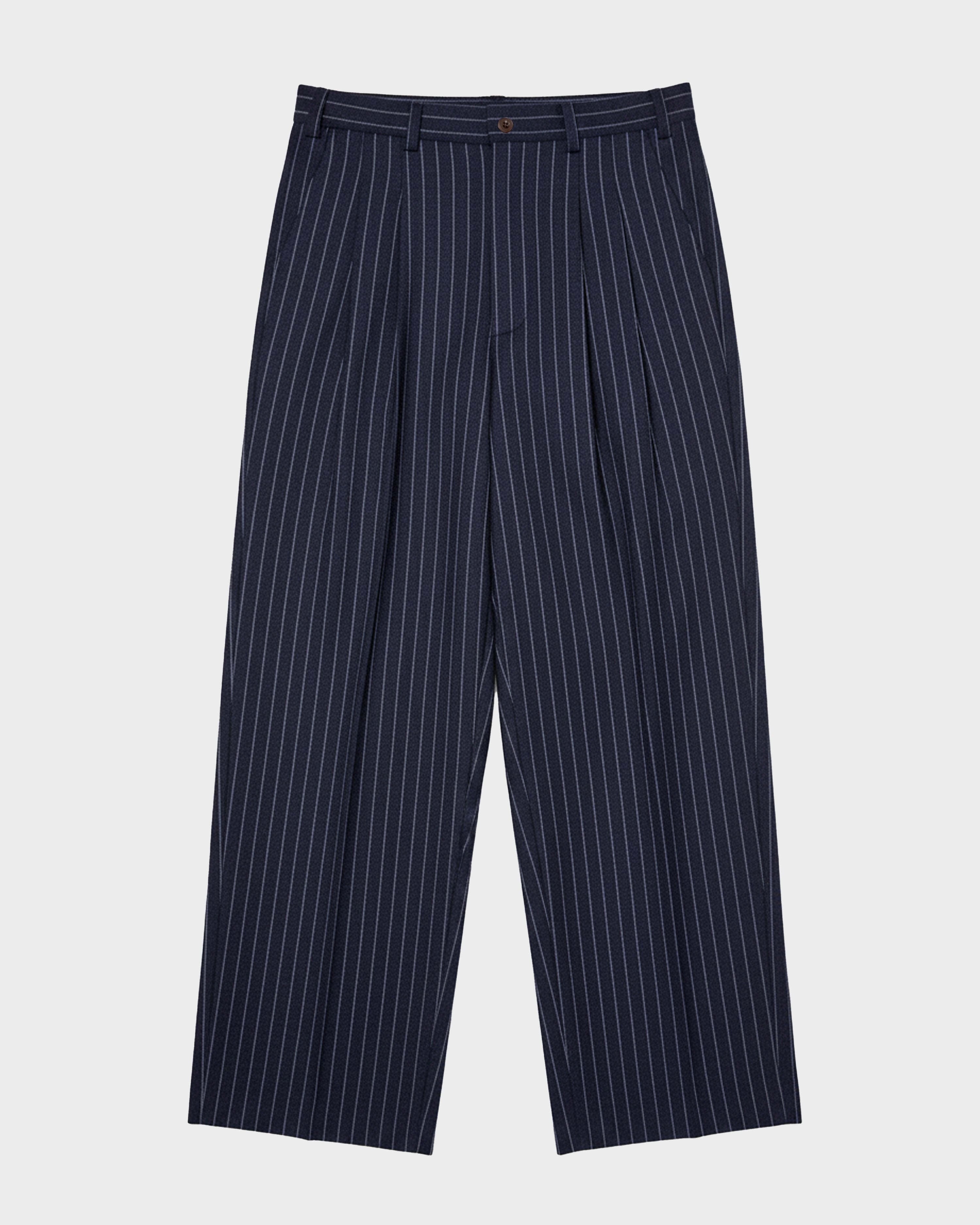 Pinstripe Pleated Pants Navy