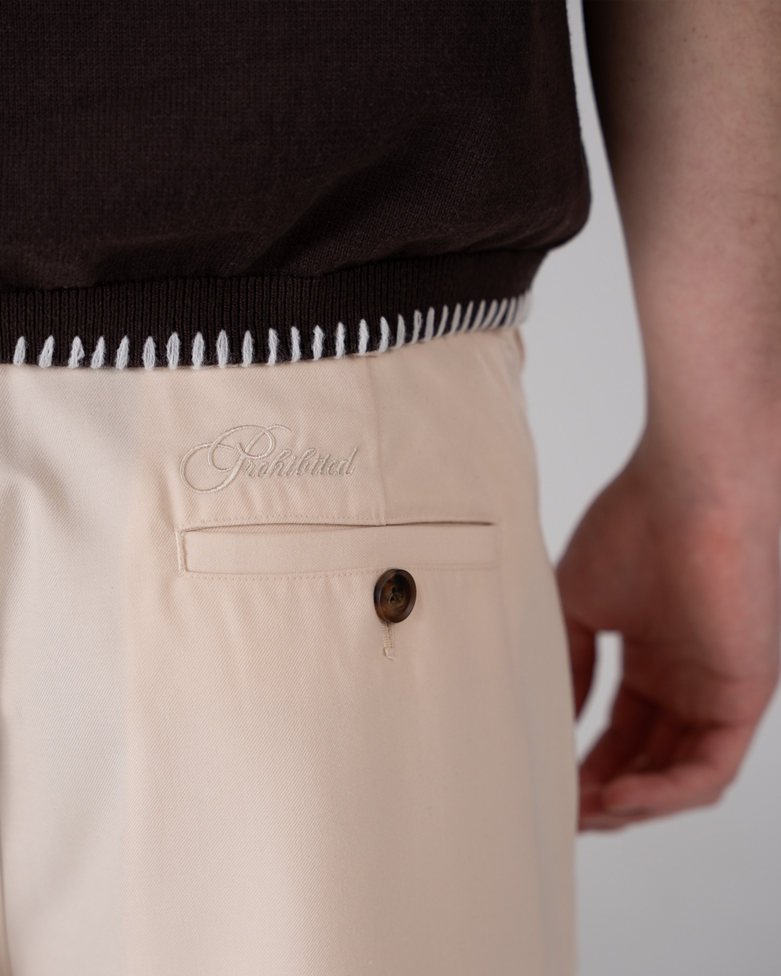 Pleated Shorts Cream