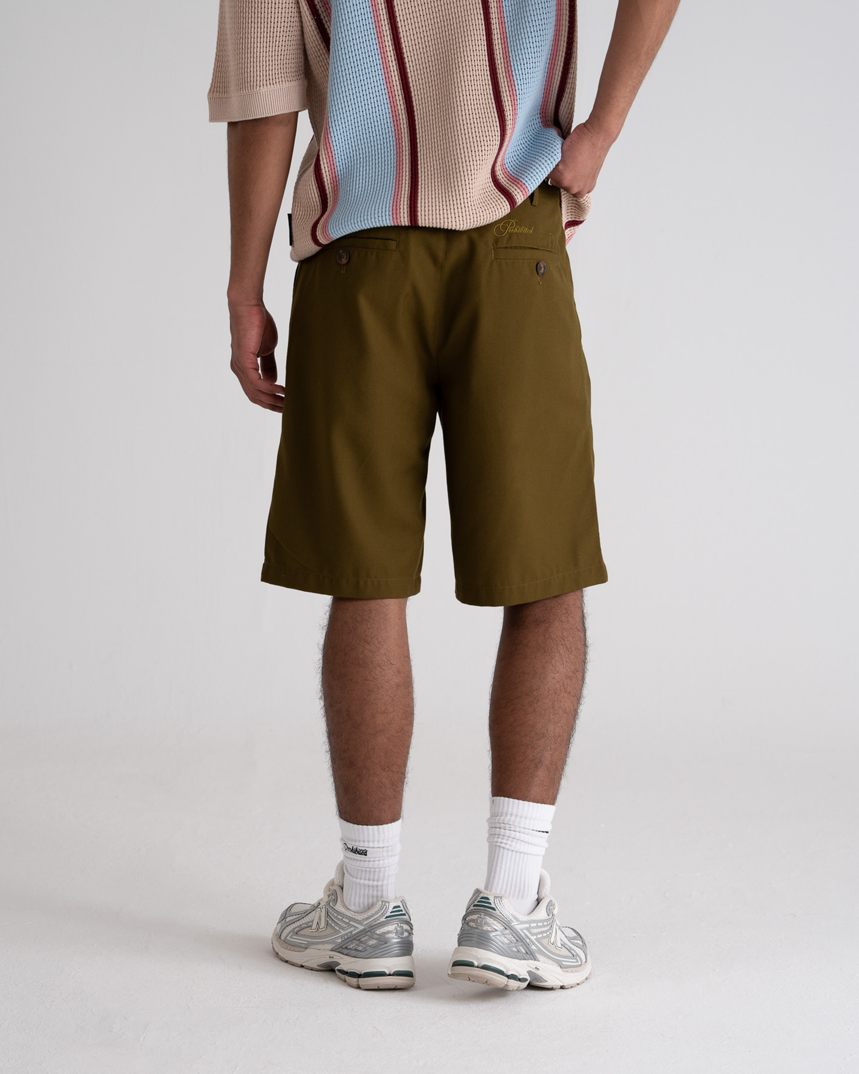 Pleated Shorts Green