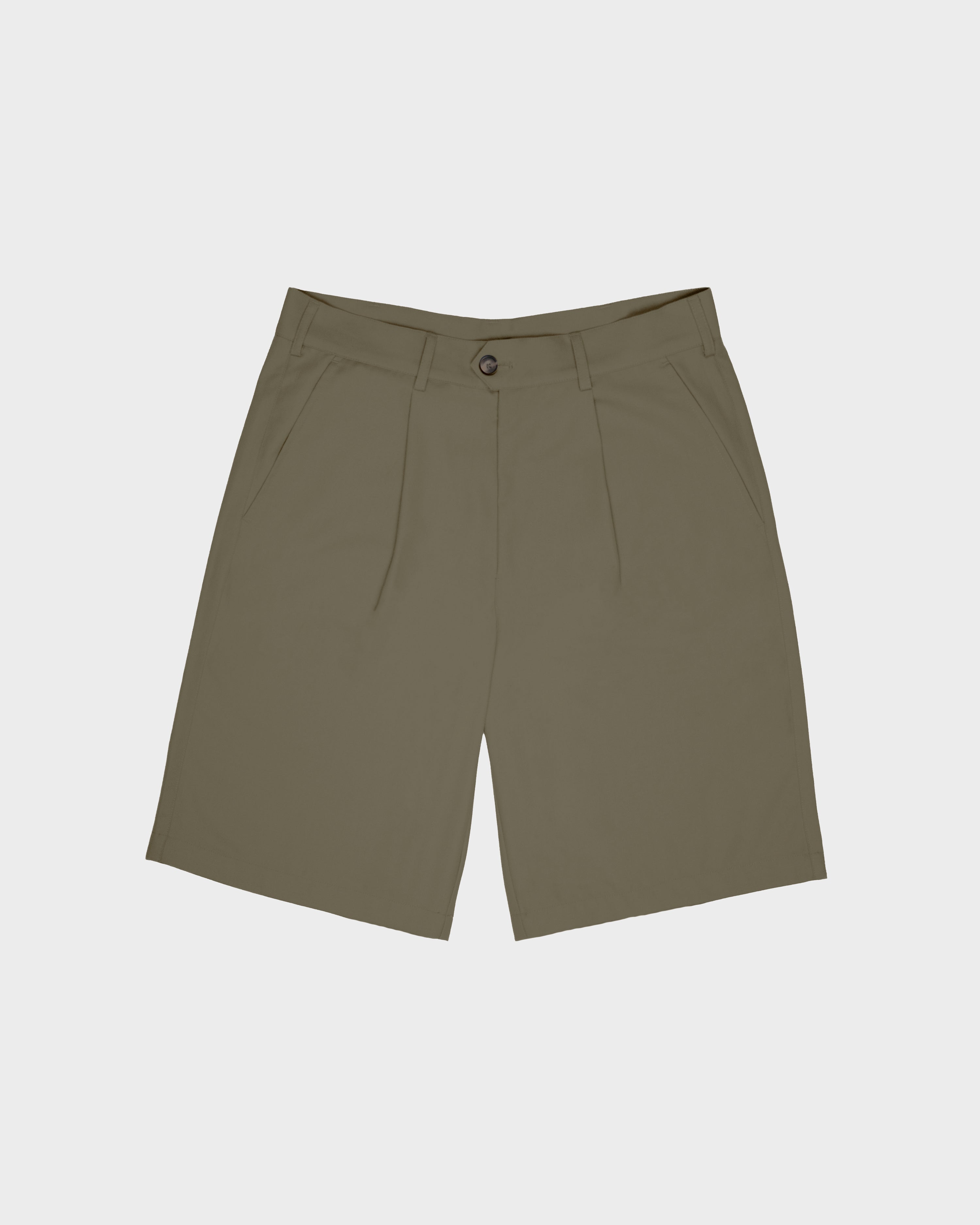 Pleated Shorts Khaki