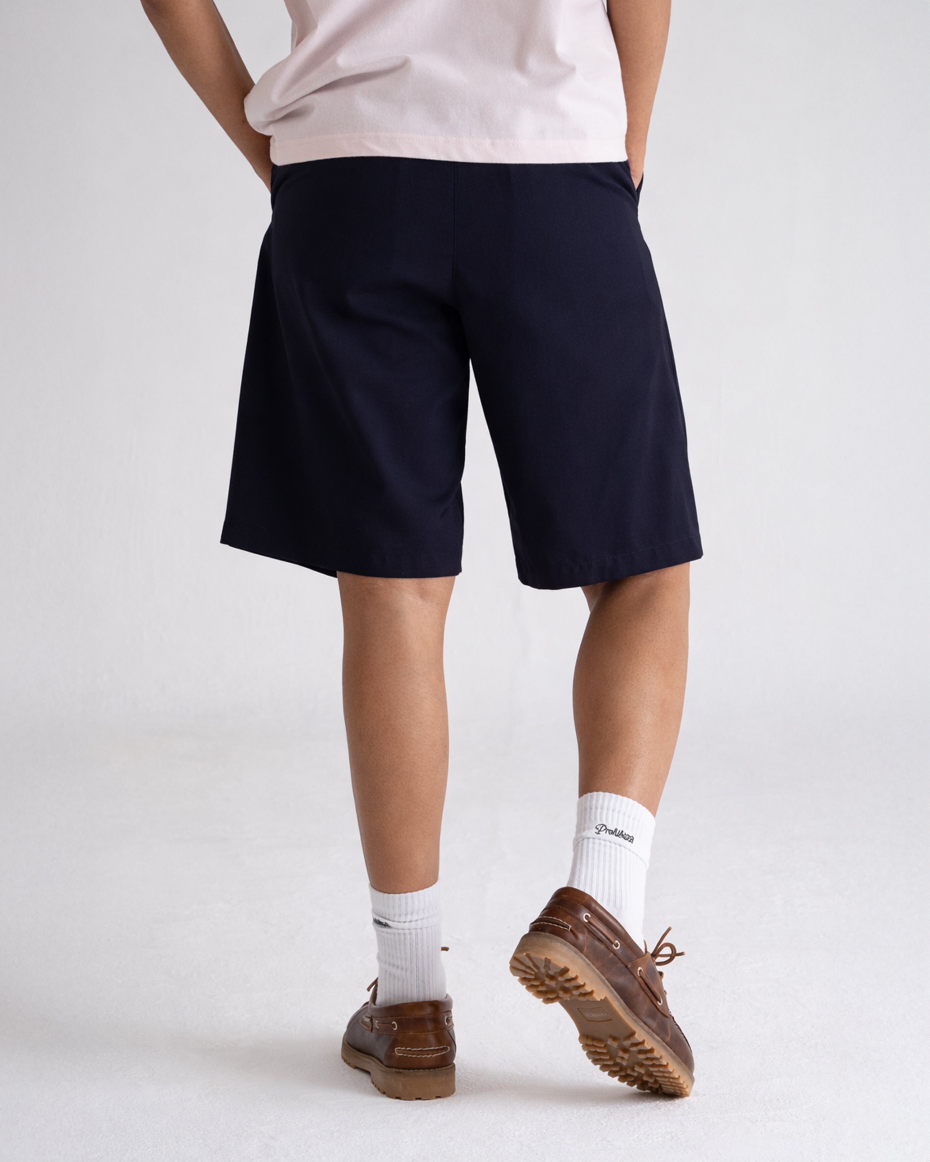 Pleated Shorts Navy