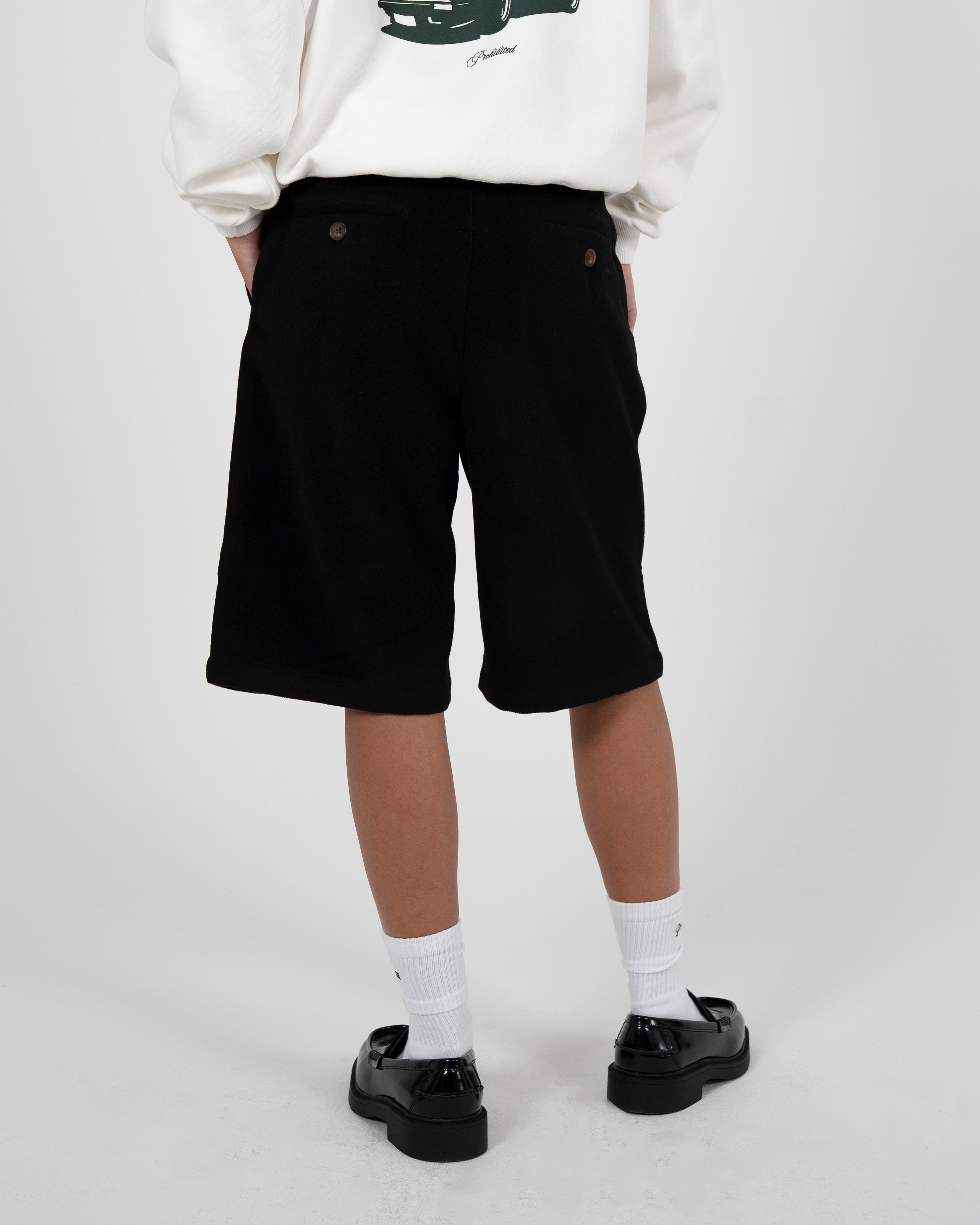 Podium Pleated Shorts Black