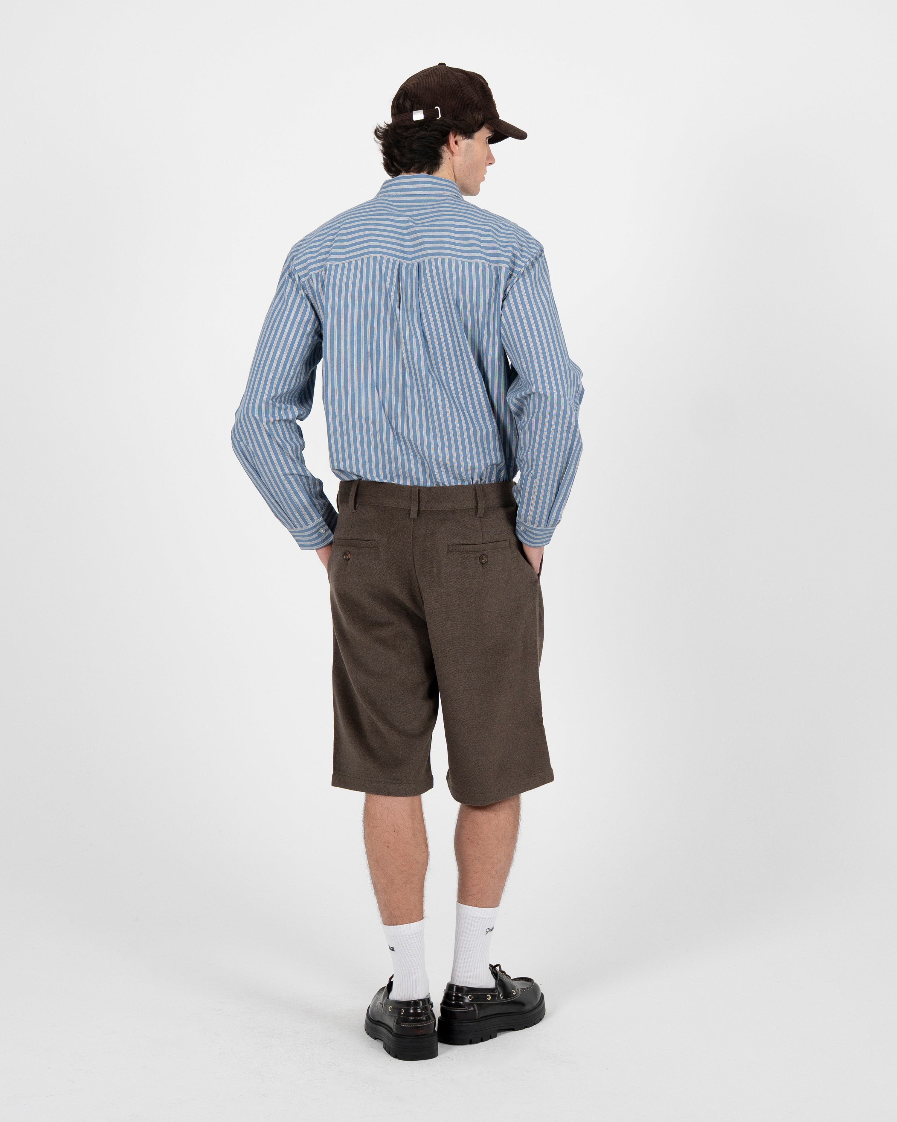 Podium Pleated Shorts Brown