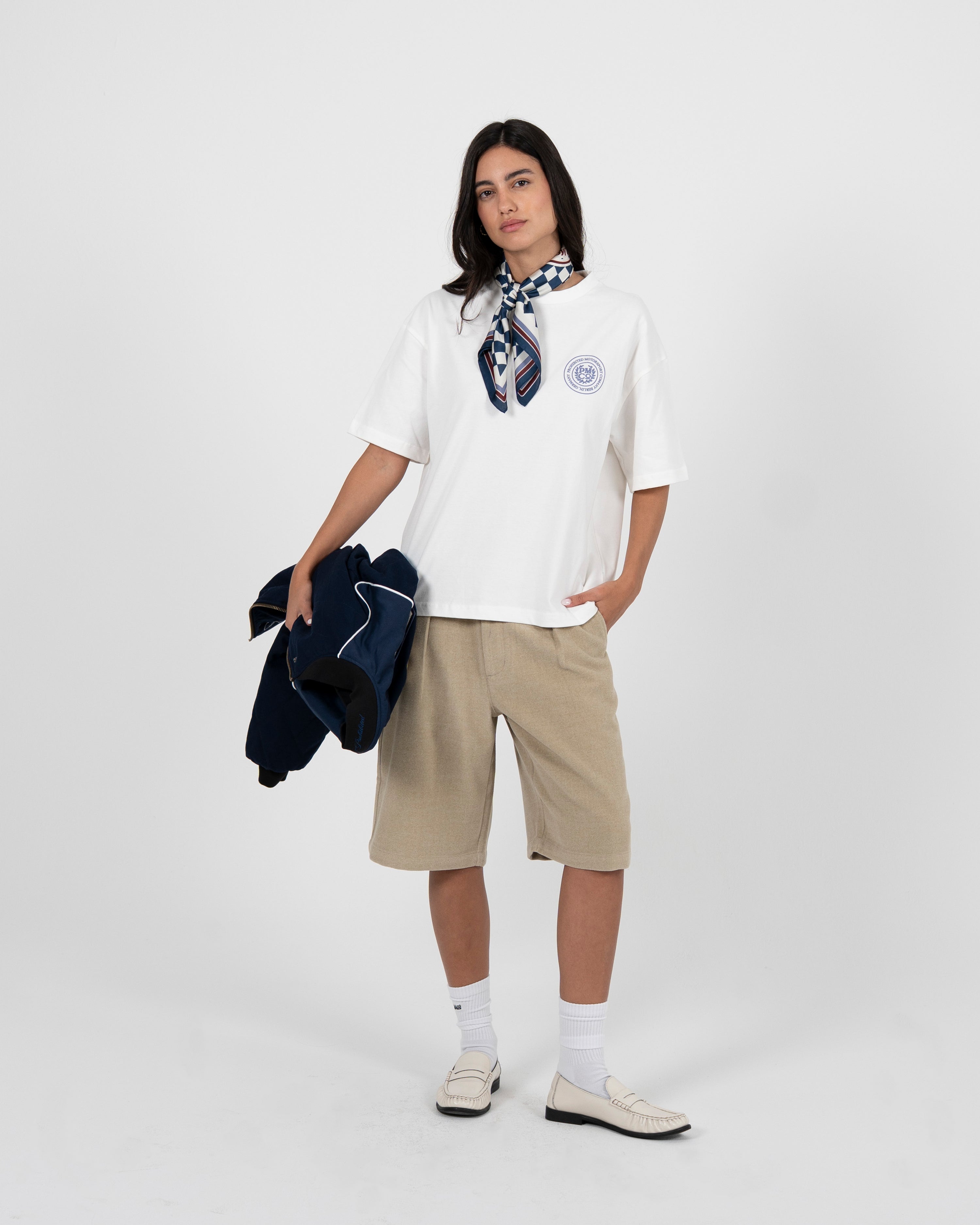 Podium Pleated Shorts Cream