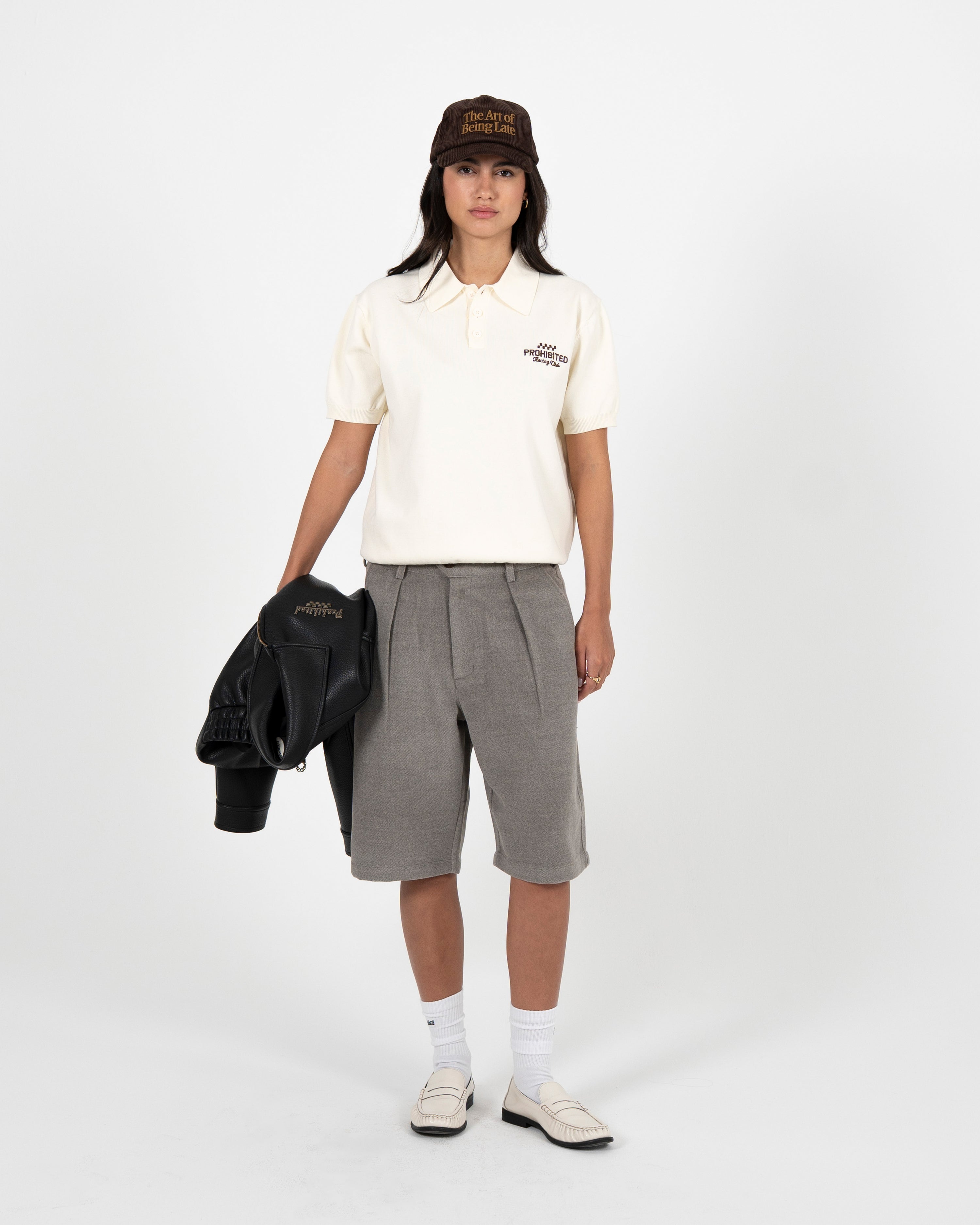 Podium Pleated Shorts Grey