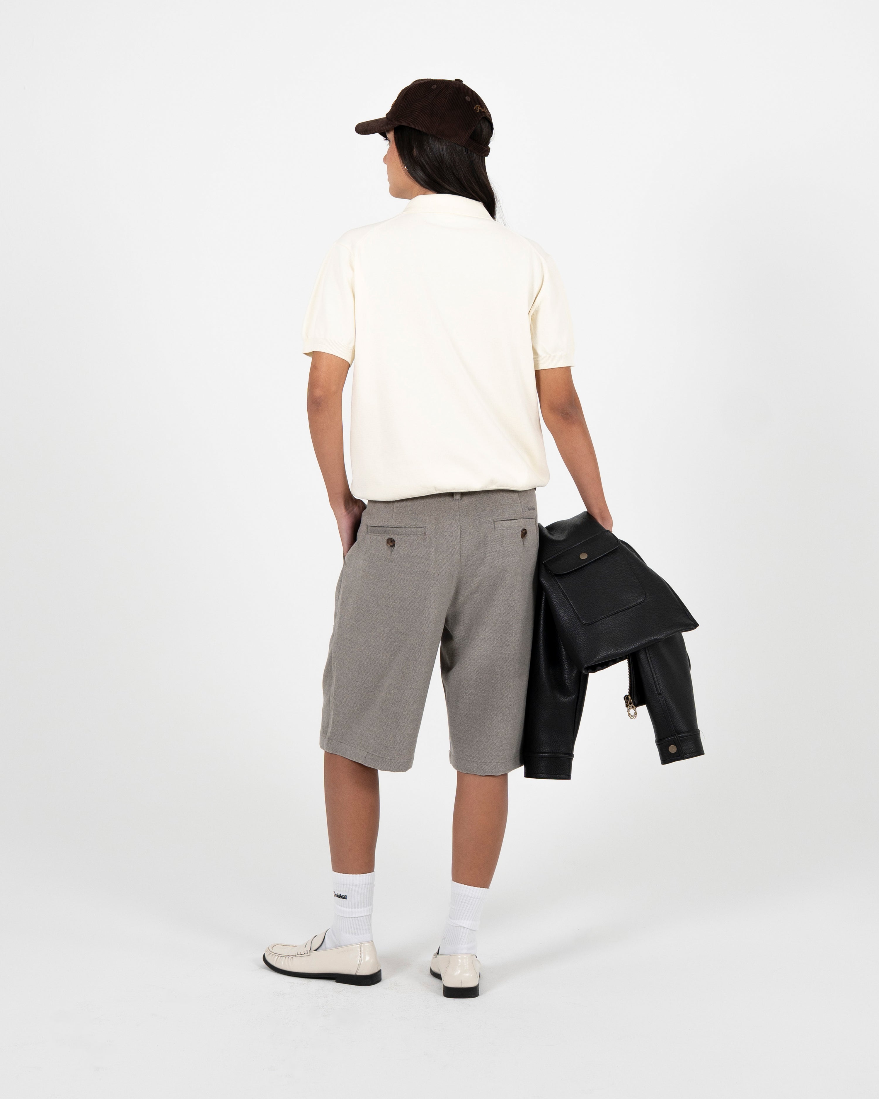Podium Pleated Shorts Grey