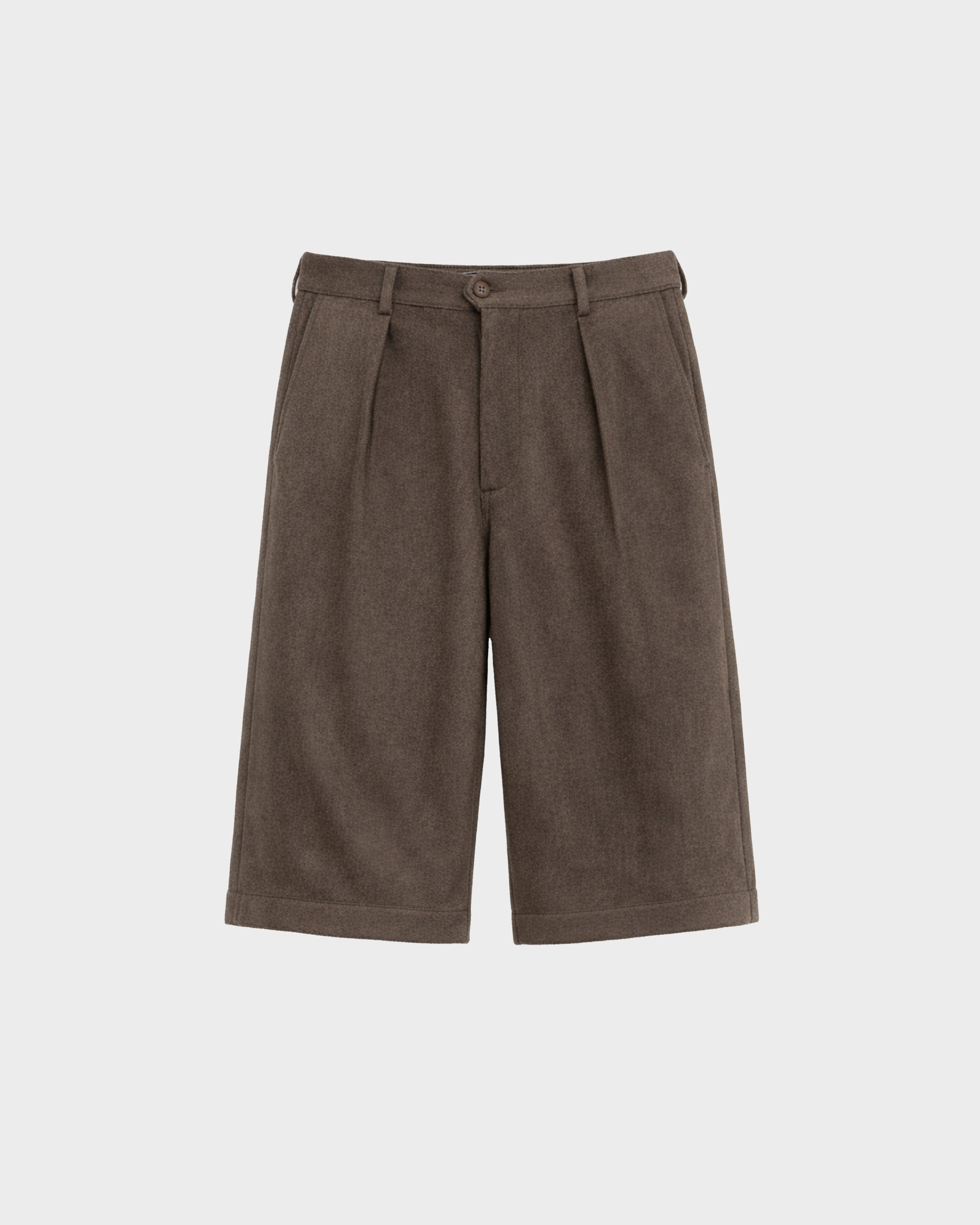 Podium Pleated Shorts Brown