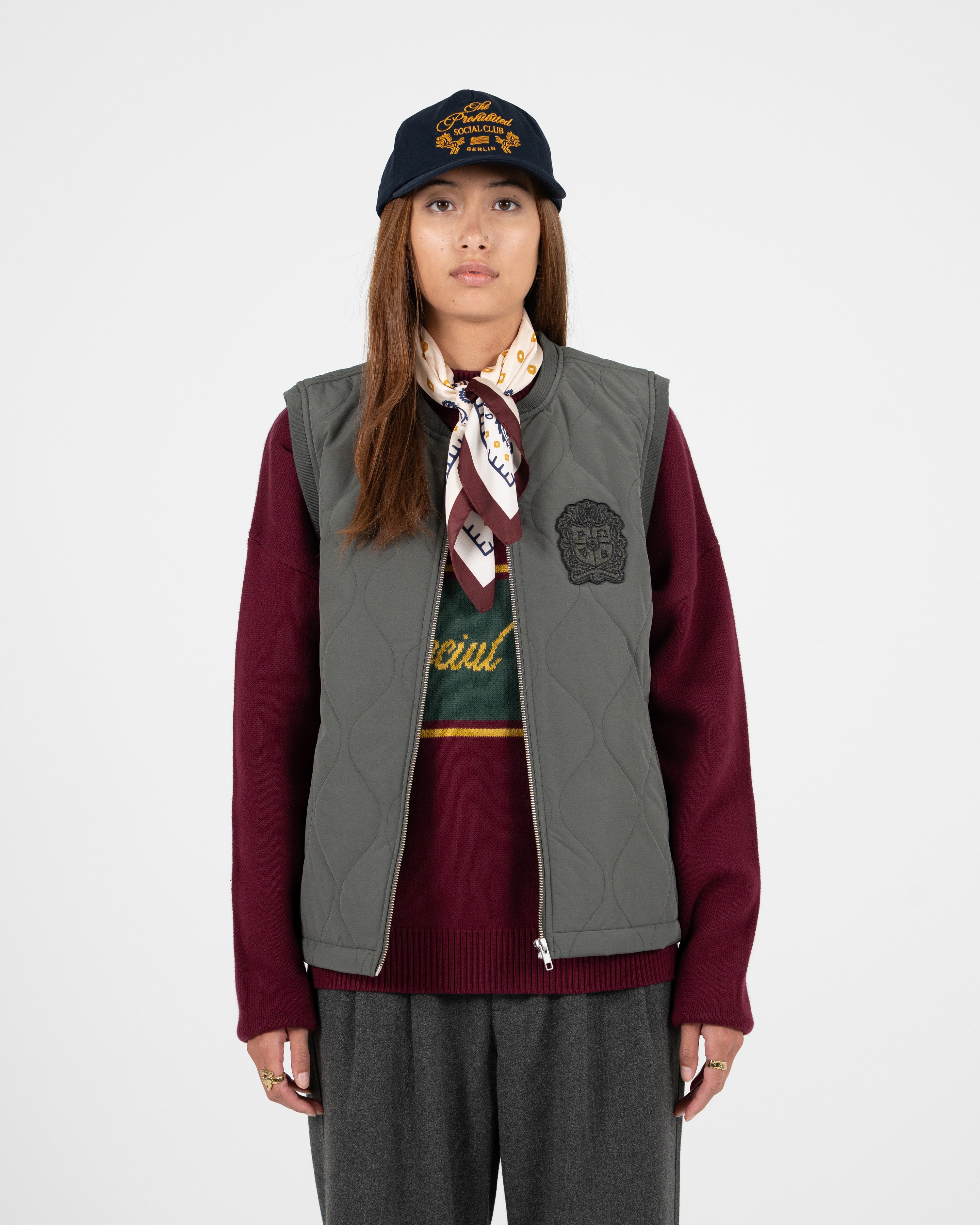 Quilted Club Vest Grey