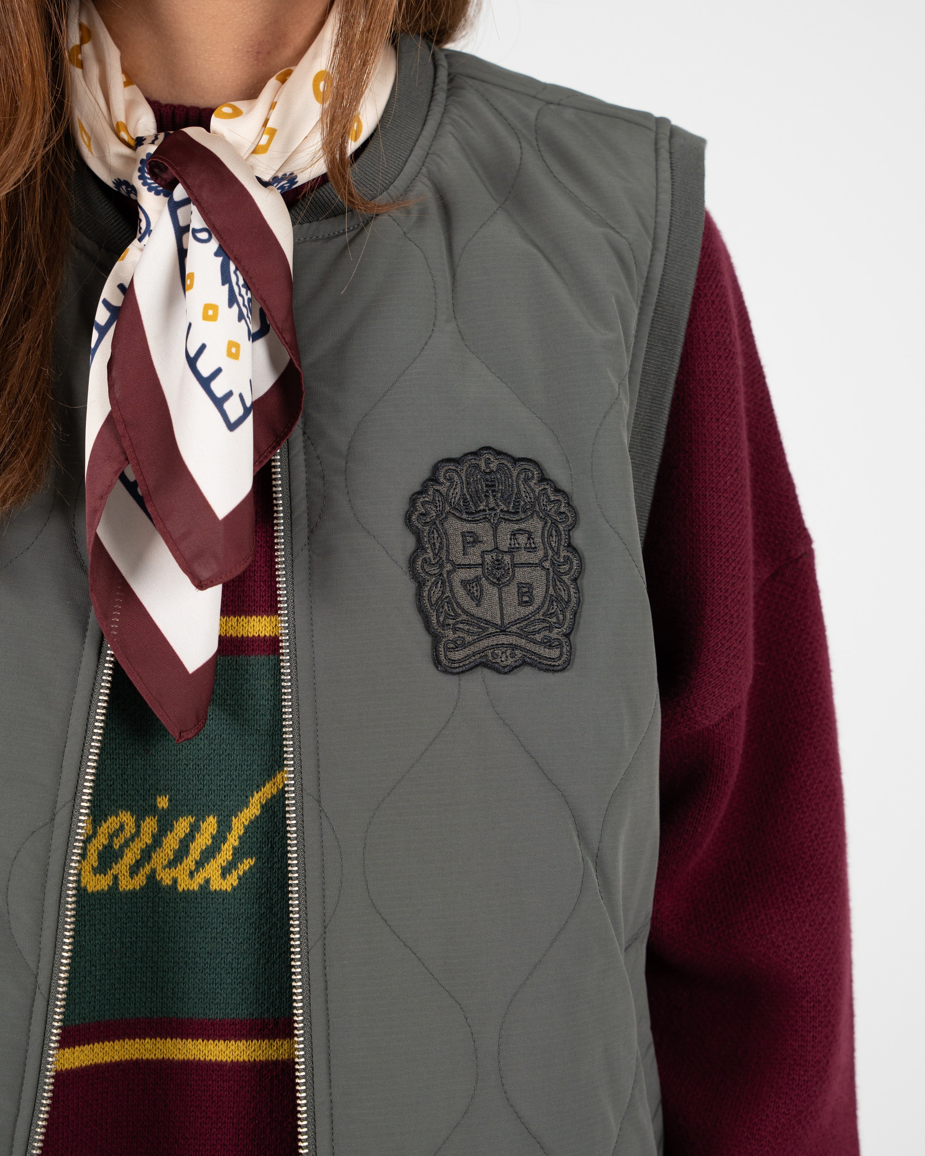 Quilted Club Vest Grey
