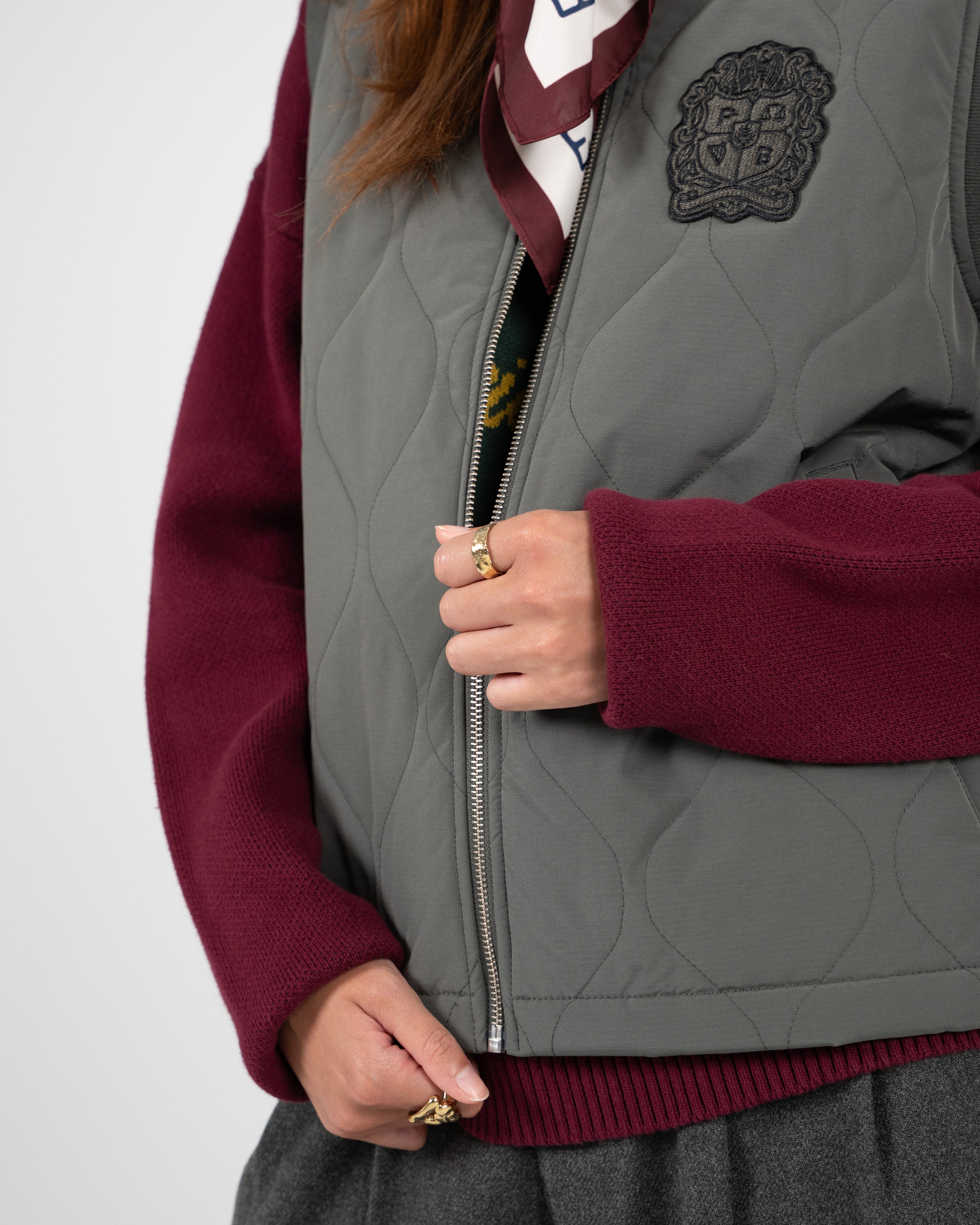 Quilted Club Vest Grey