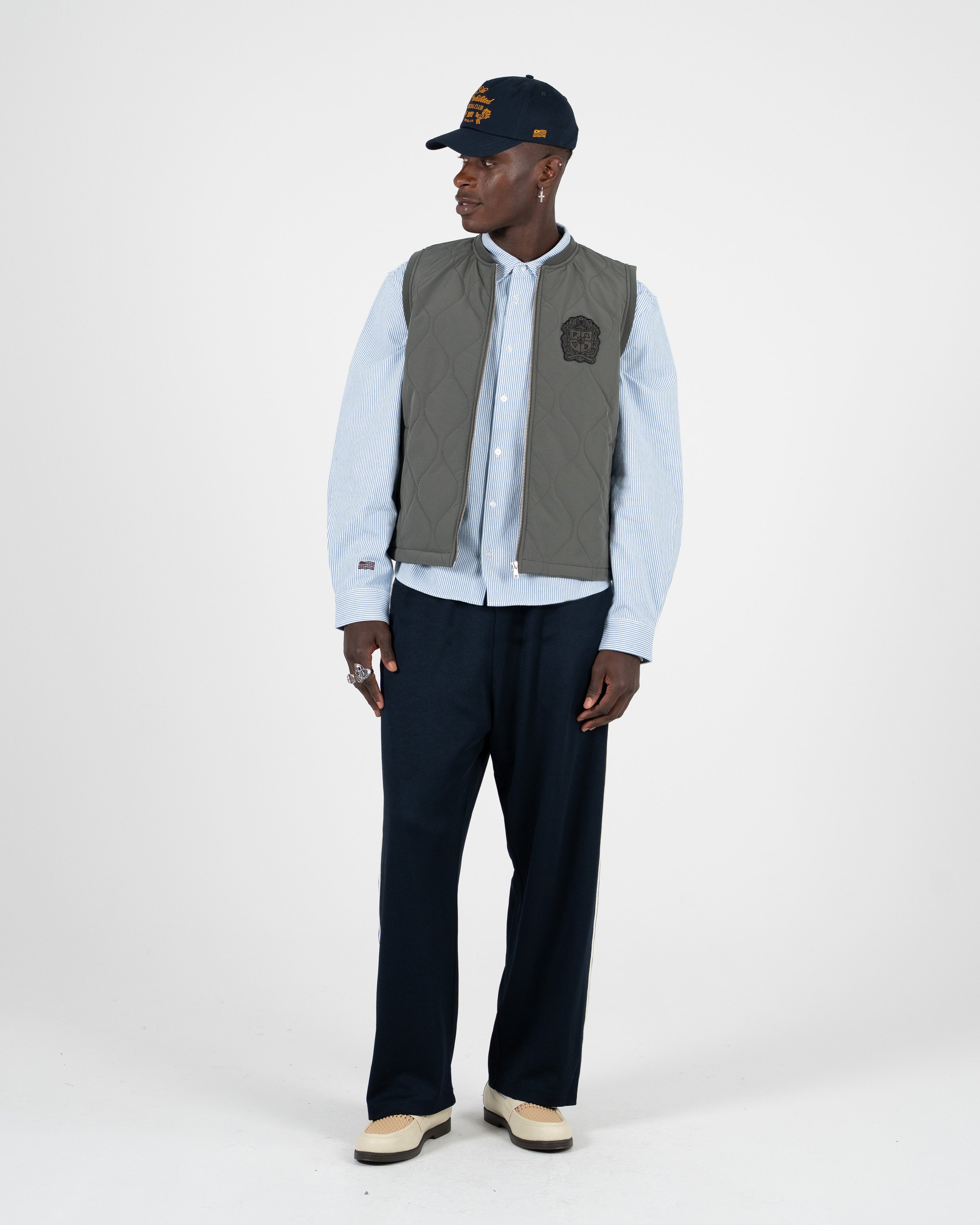 Quilted Club Vest Grey