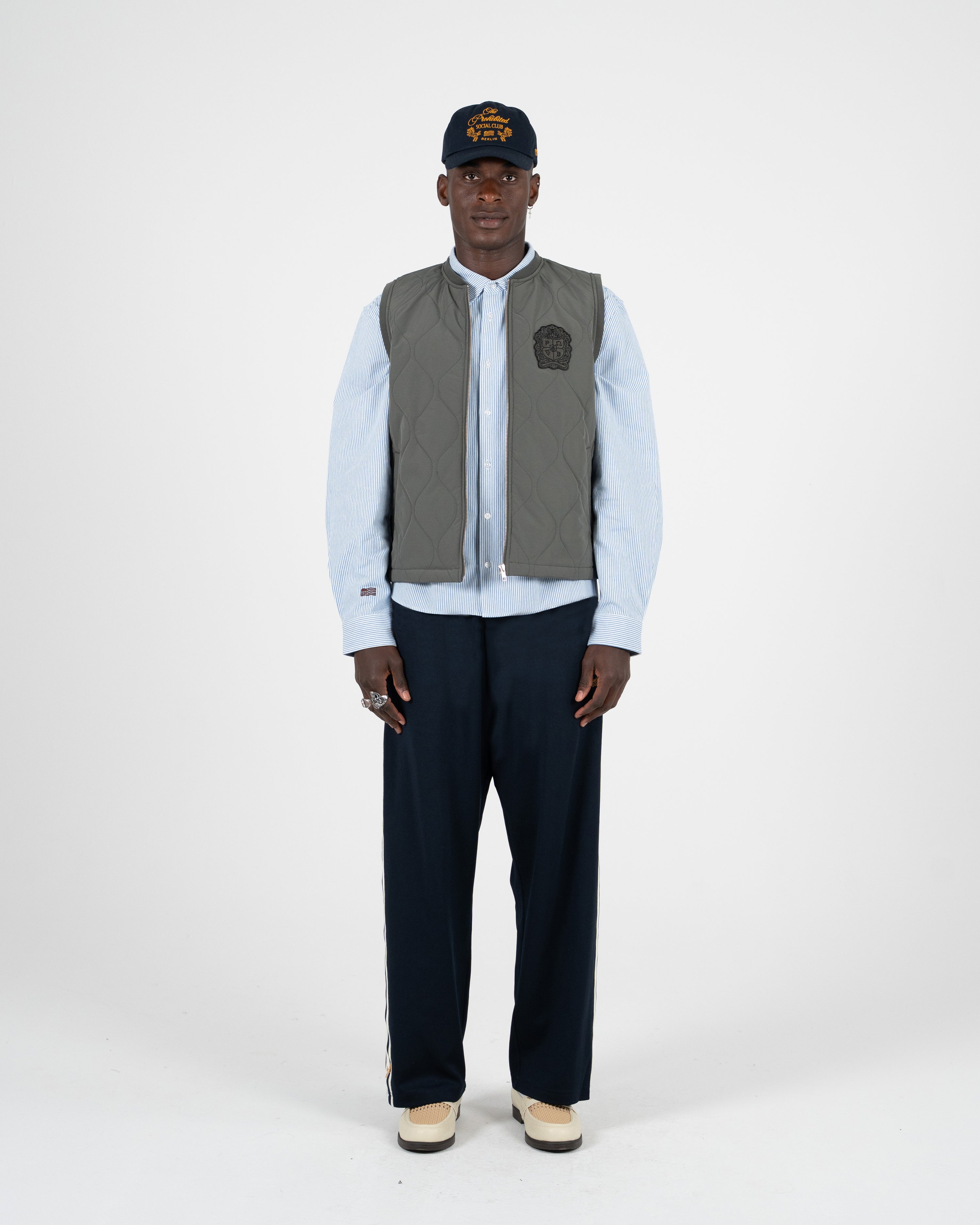 Quilted Club Vest Grey