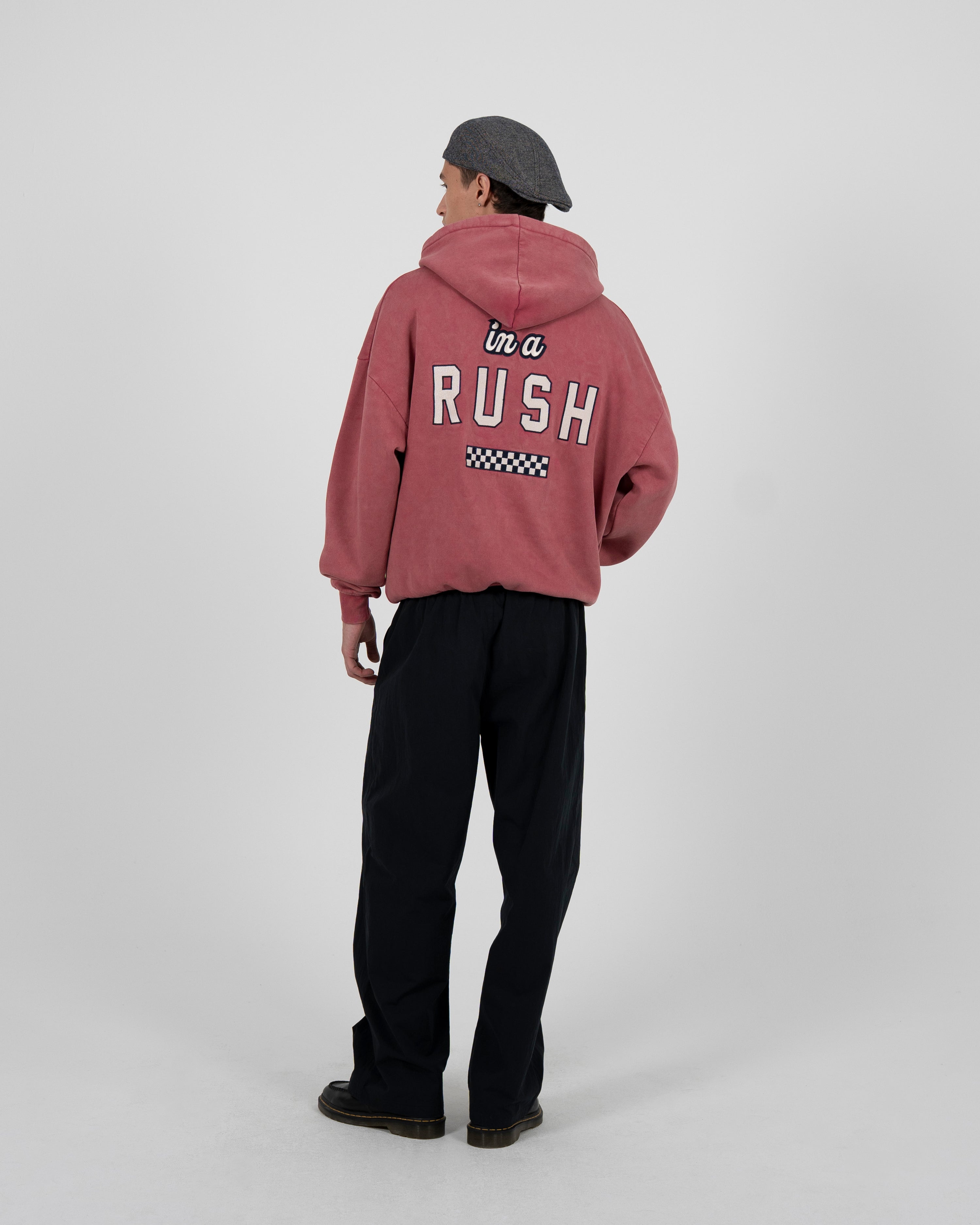 Race Patch Hoodie Red (Stone Washed)