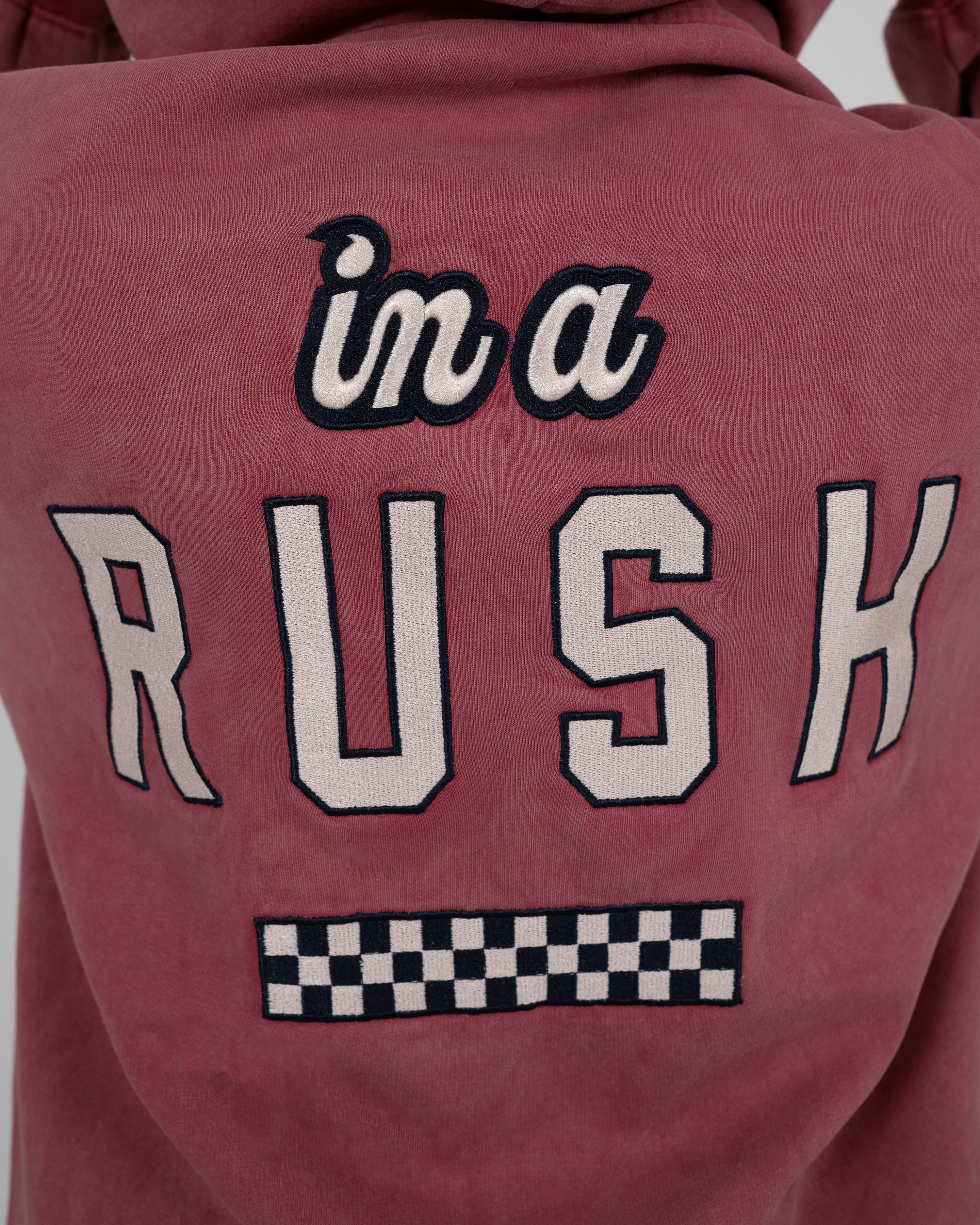 Race Patch Hoodie Red (Stone Washed)