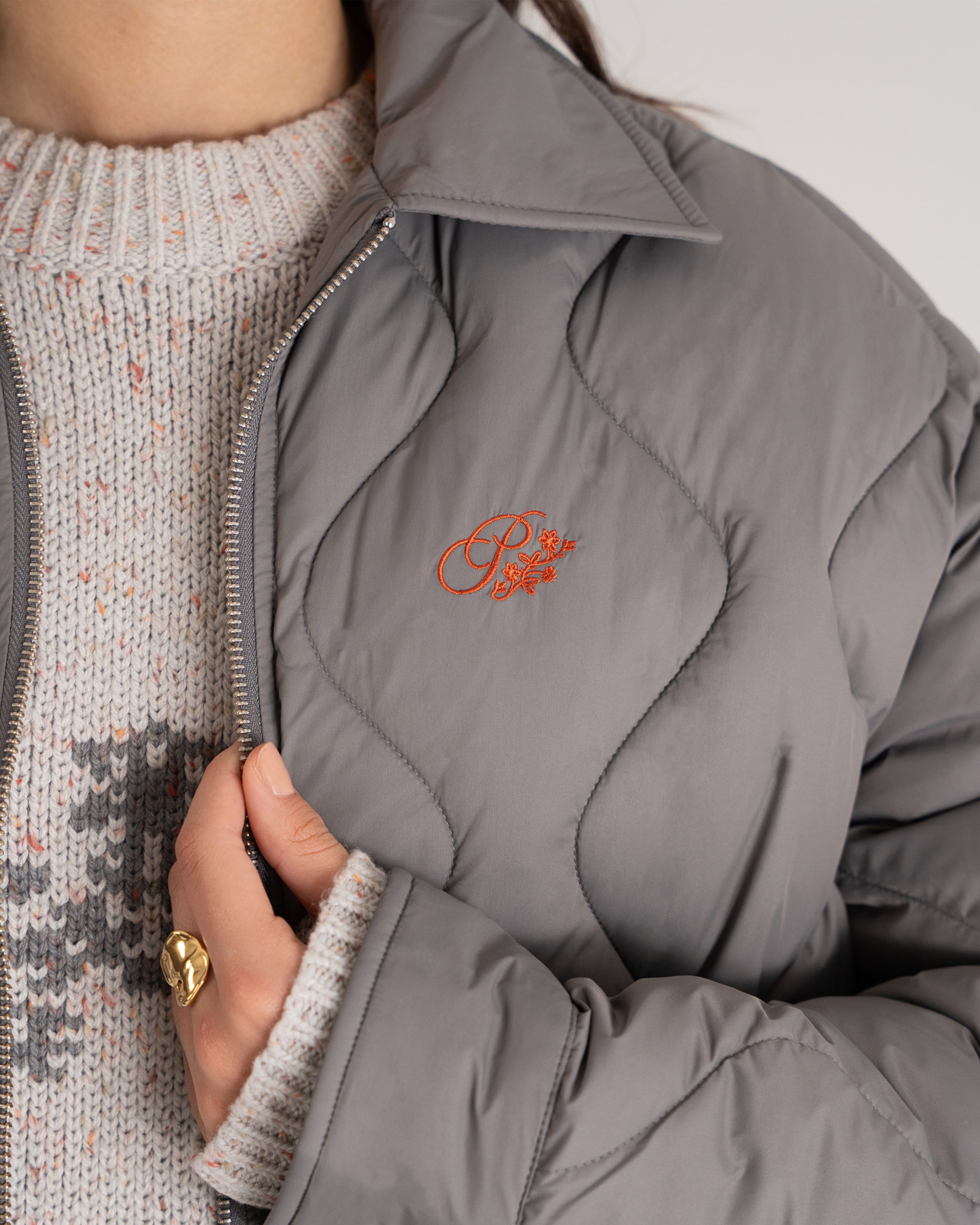 Ranger Quilted  Jacket Light Grey