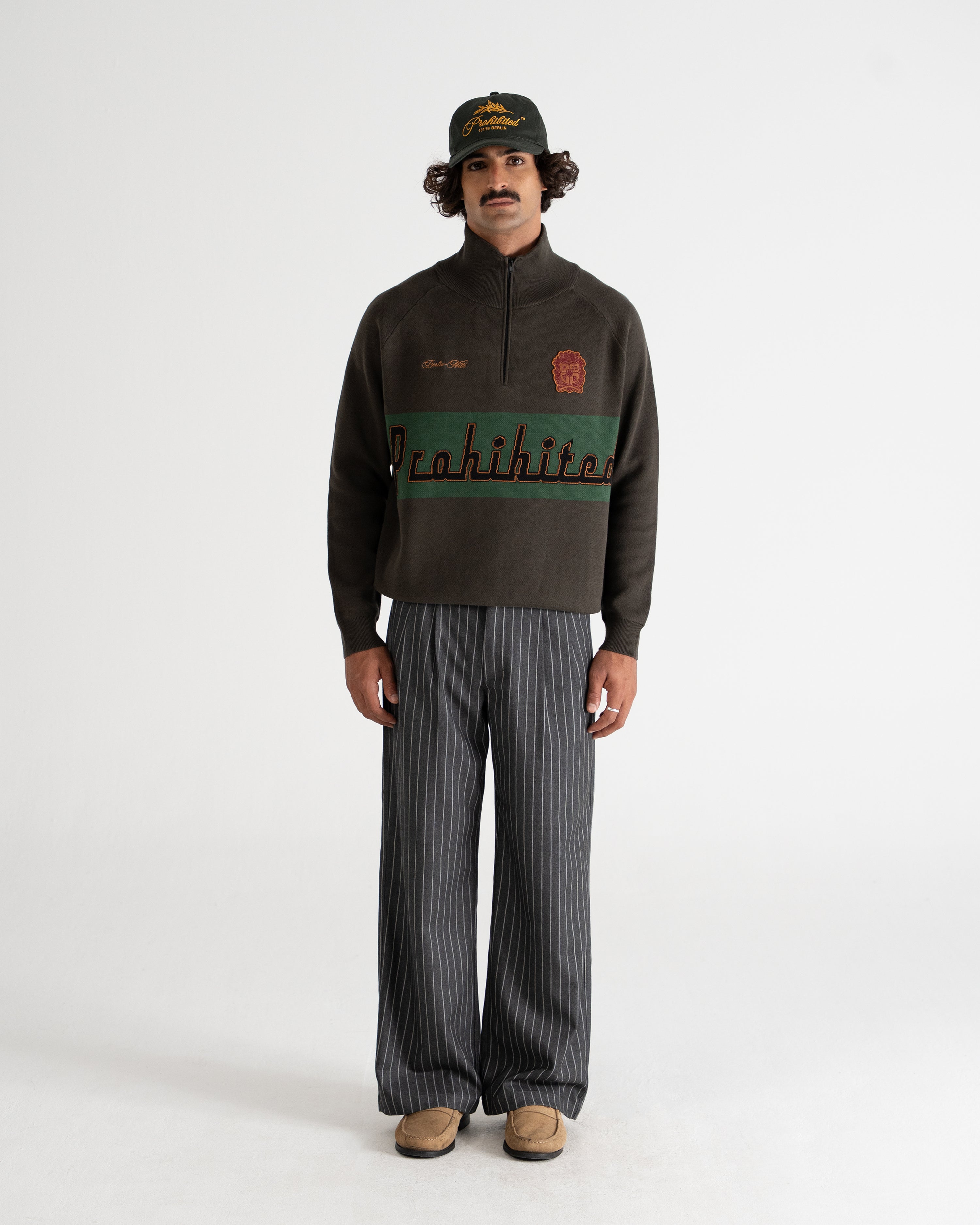 Retro Knit Half-Zip Green