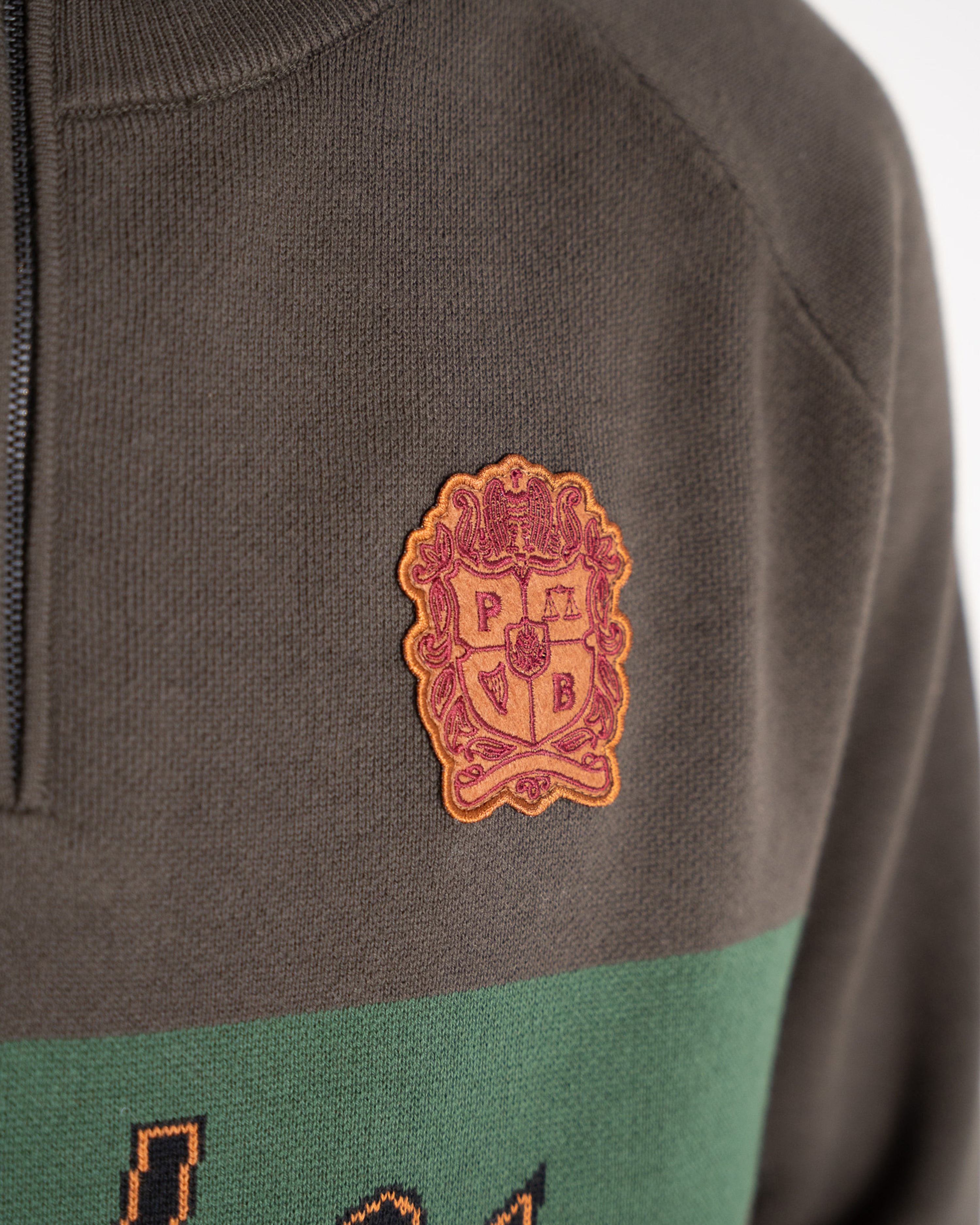 Retro Knit Half-Zip Green