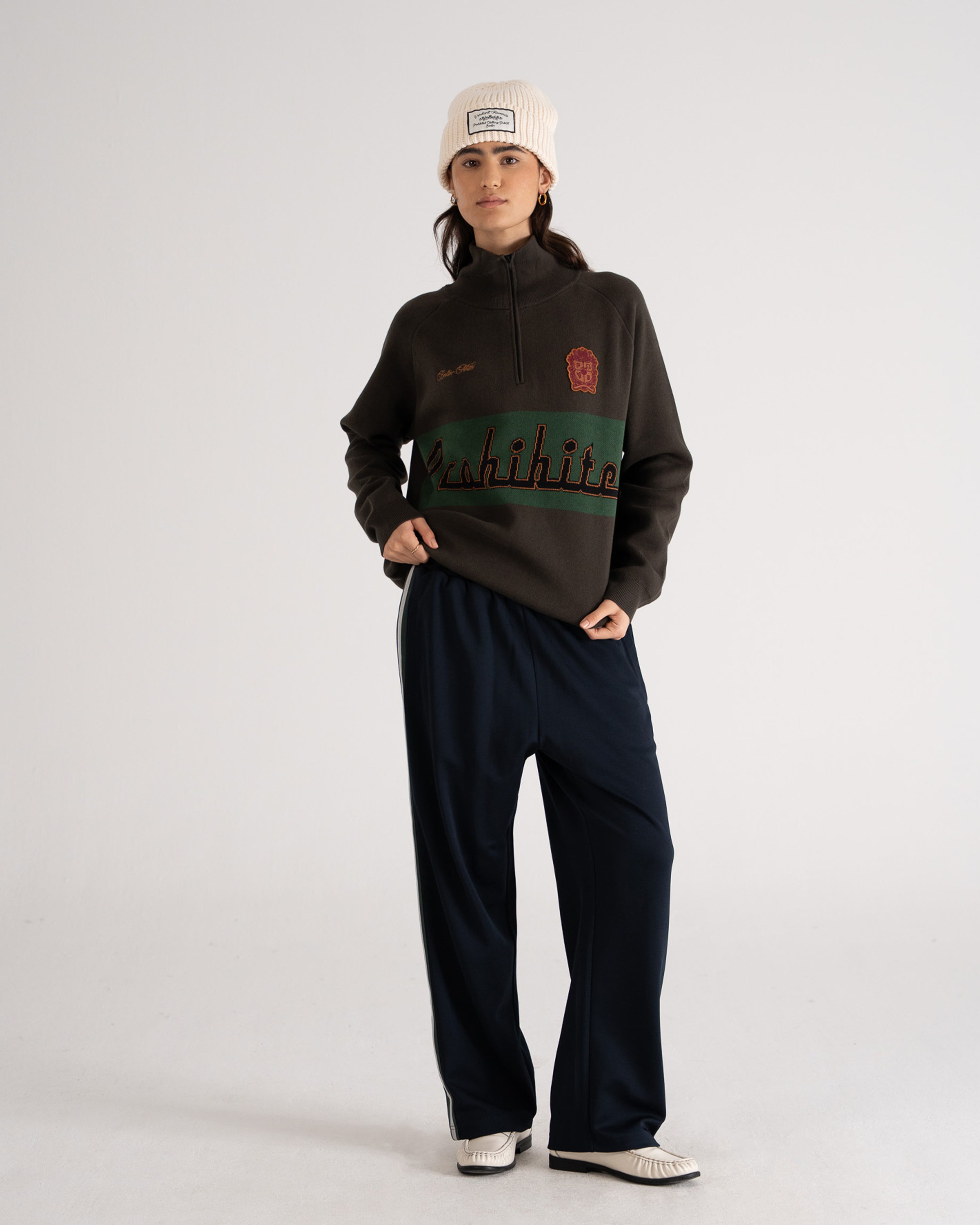 Retro Knit Half-Zip Green