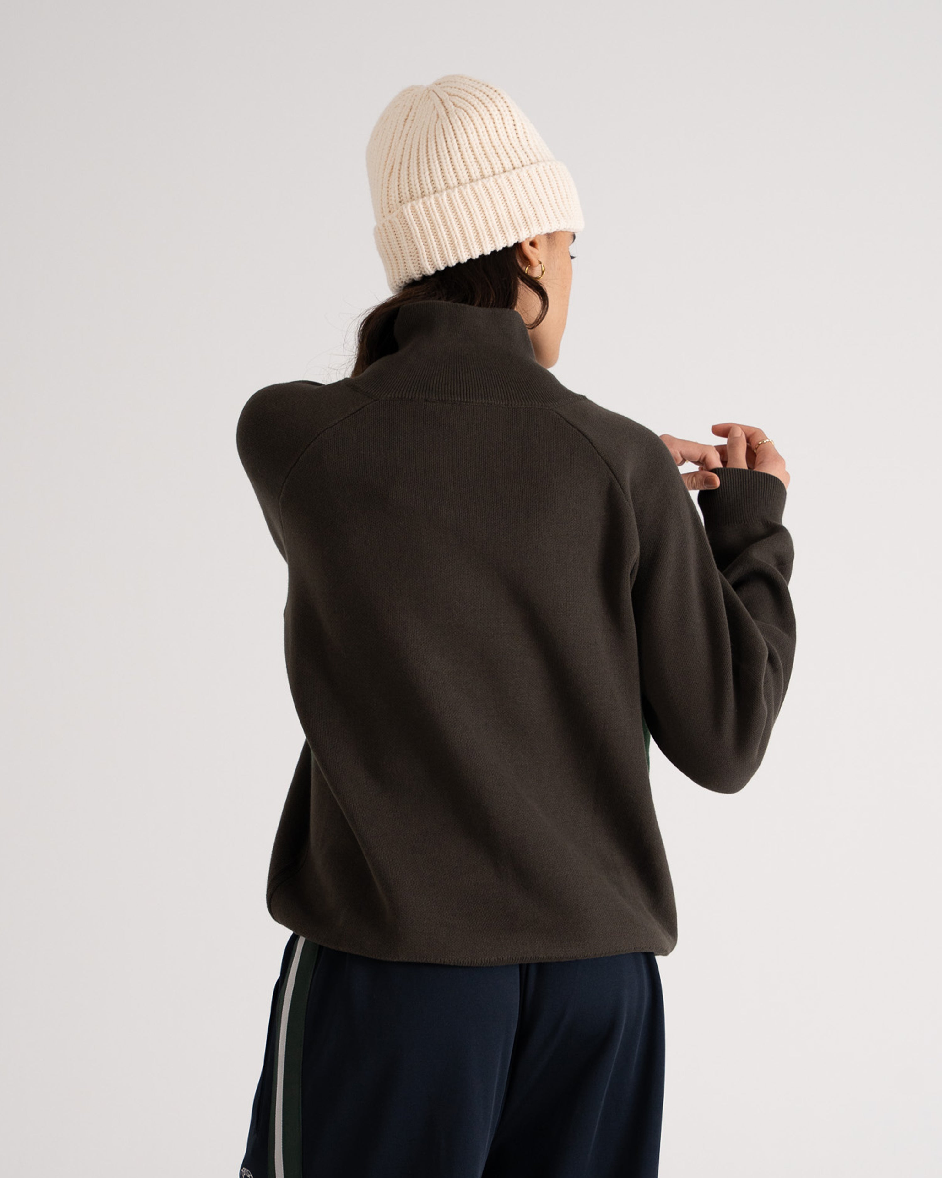Retro Knit Half-Zip Green