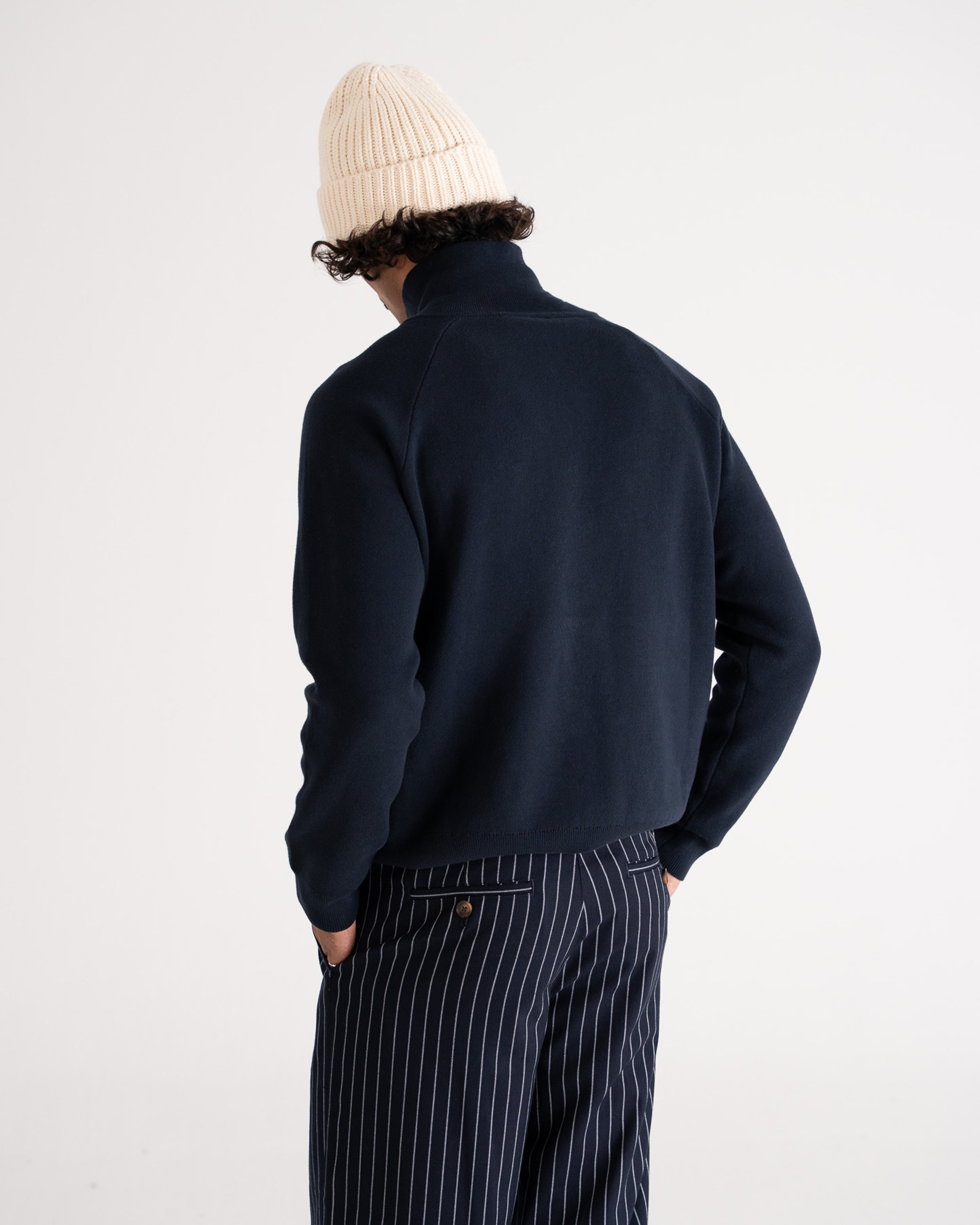 Retro Knit Half-Zip Navy