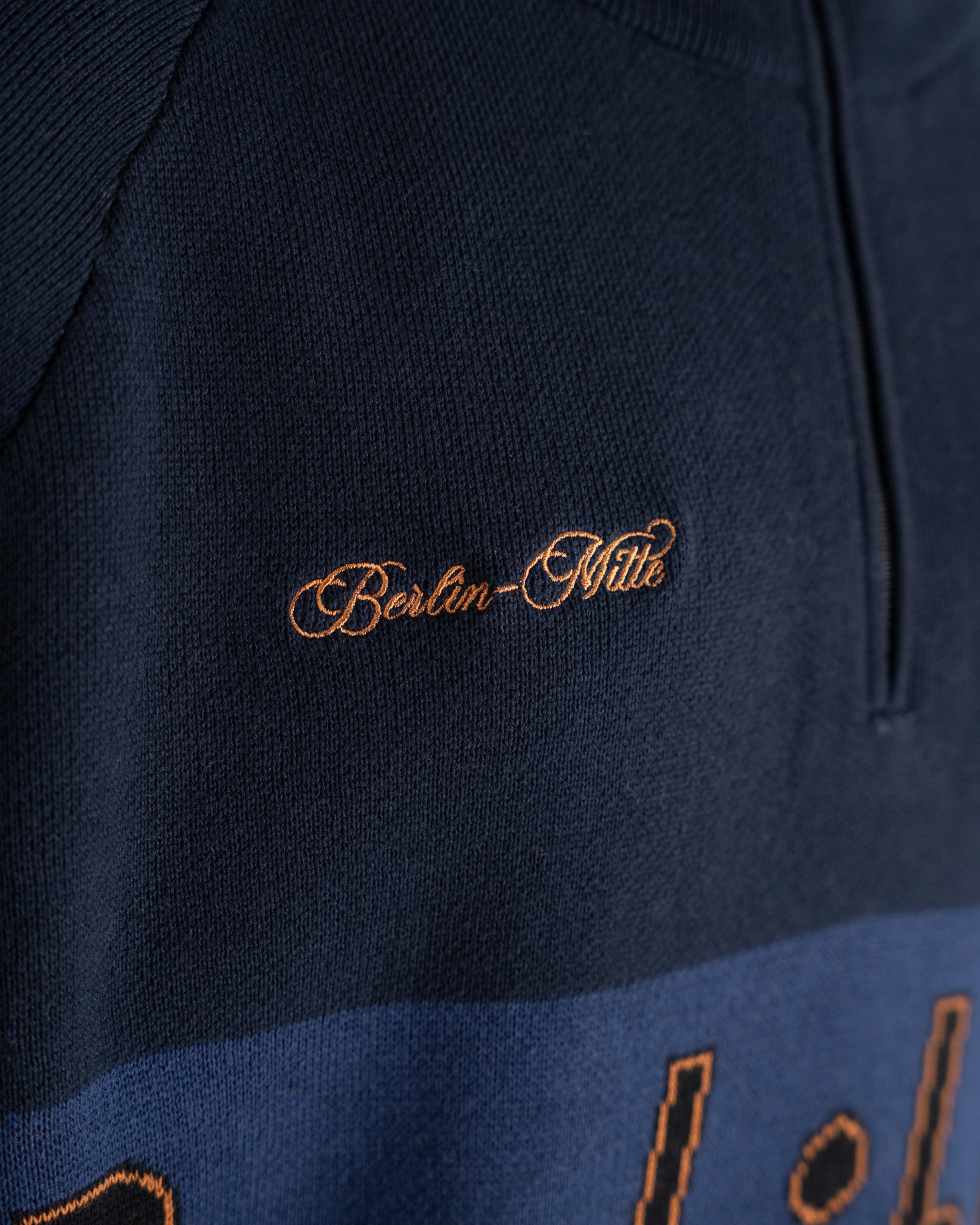 Retro Knit Half-Zip Navy