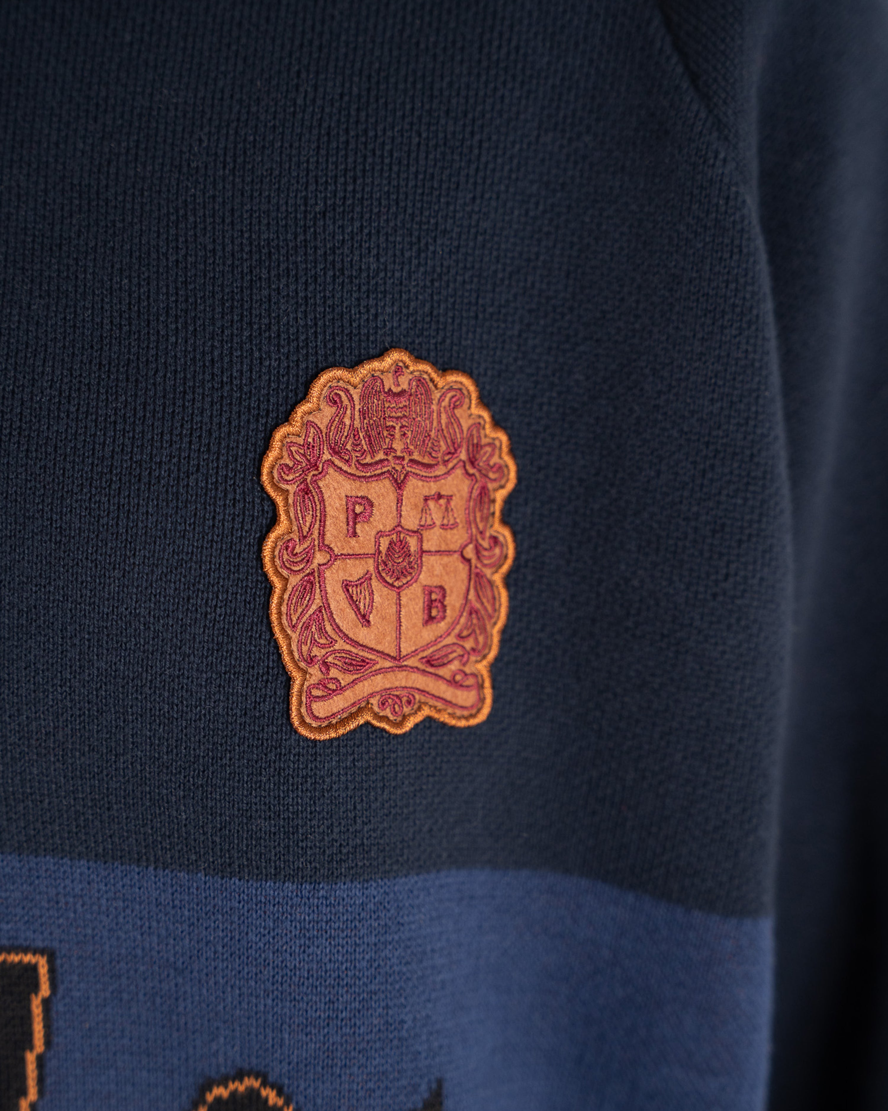 Retro Knit Half-Zip Navy