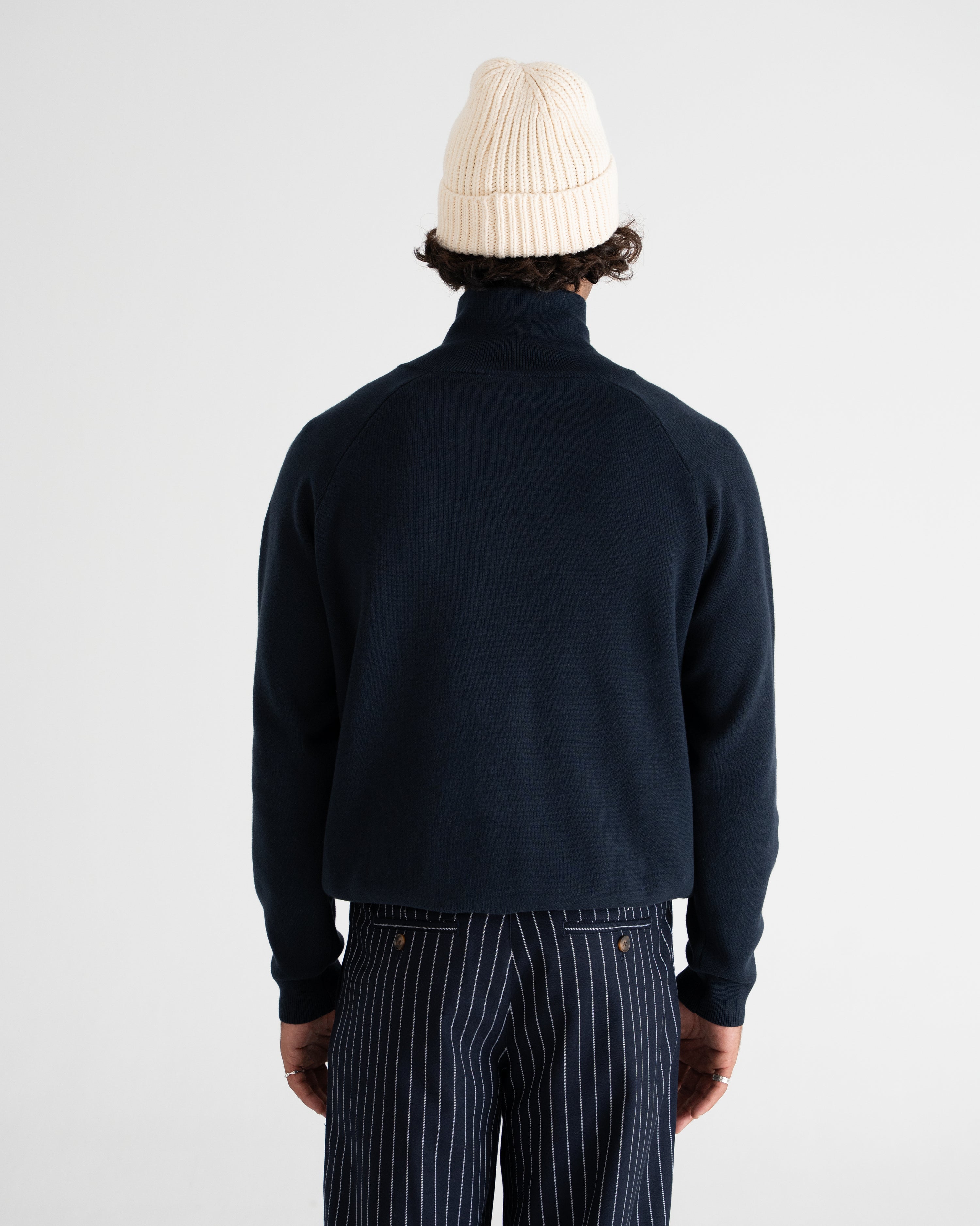 Retro Knit Half-Zip Navy