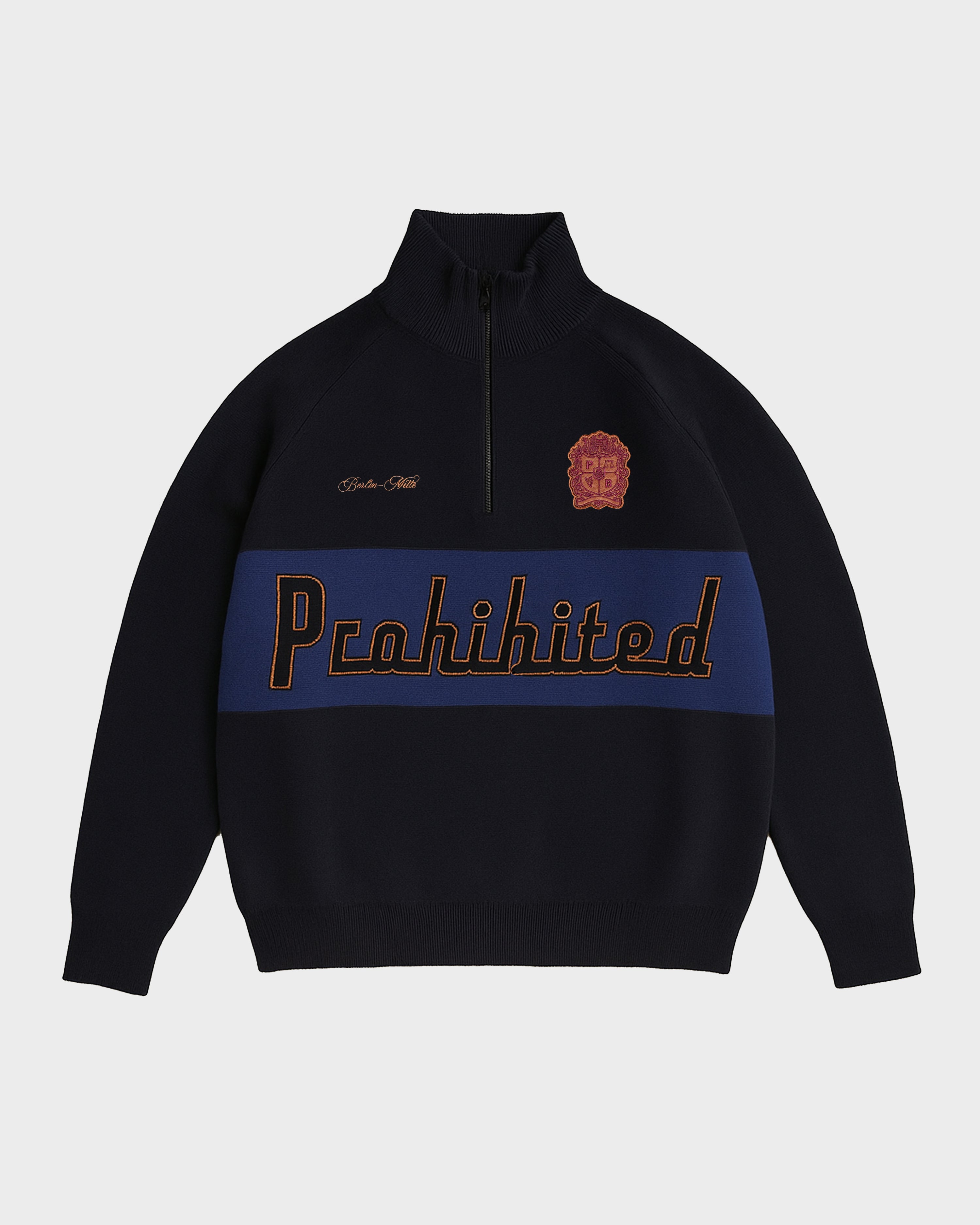Retro Knit Half-Zip Navy