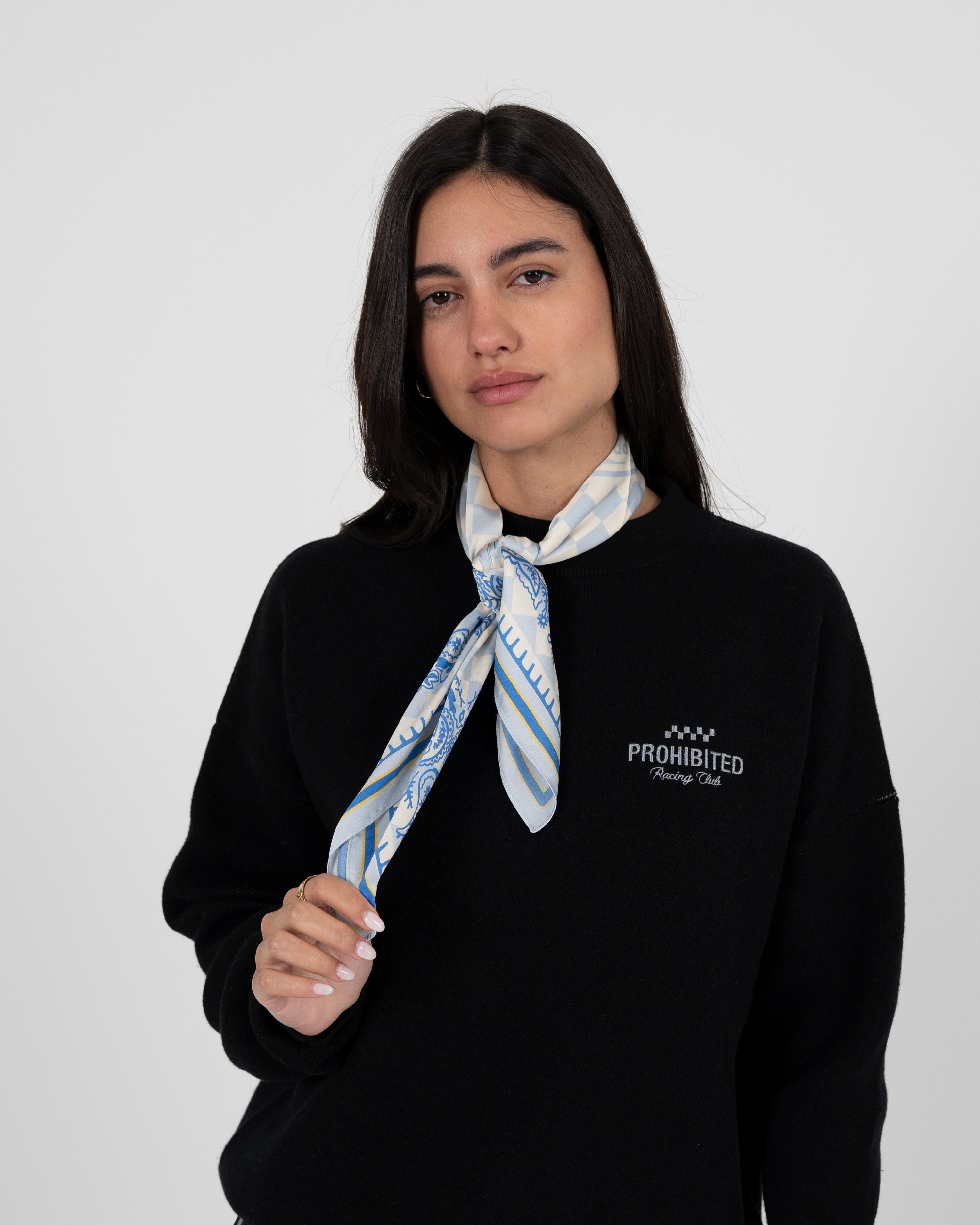 Rush Checkered Scarf Blue