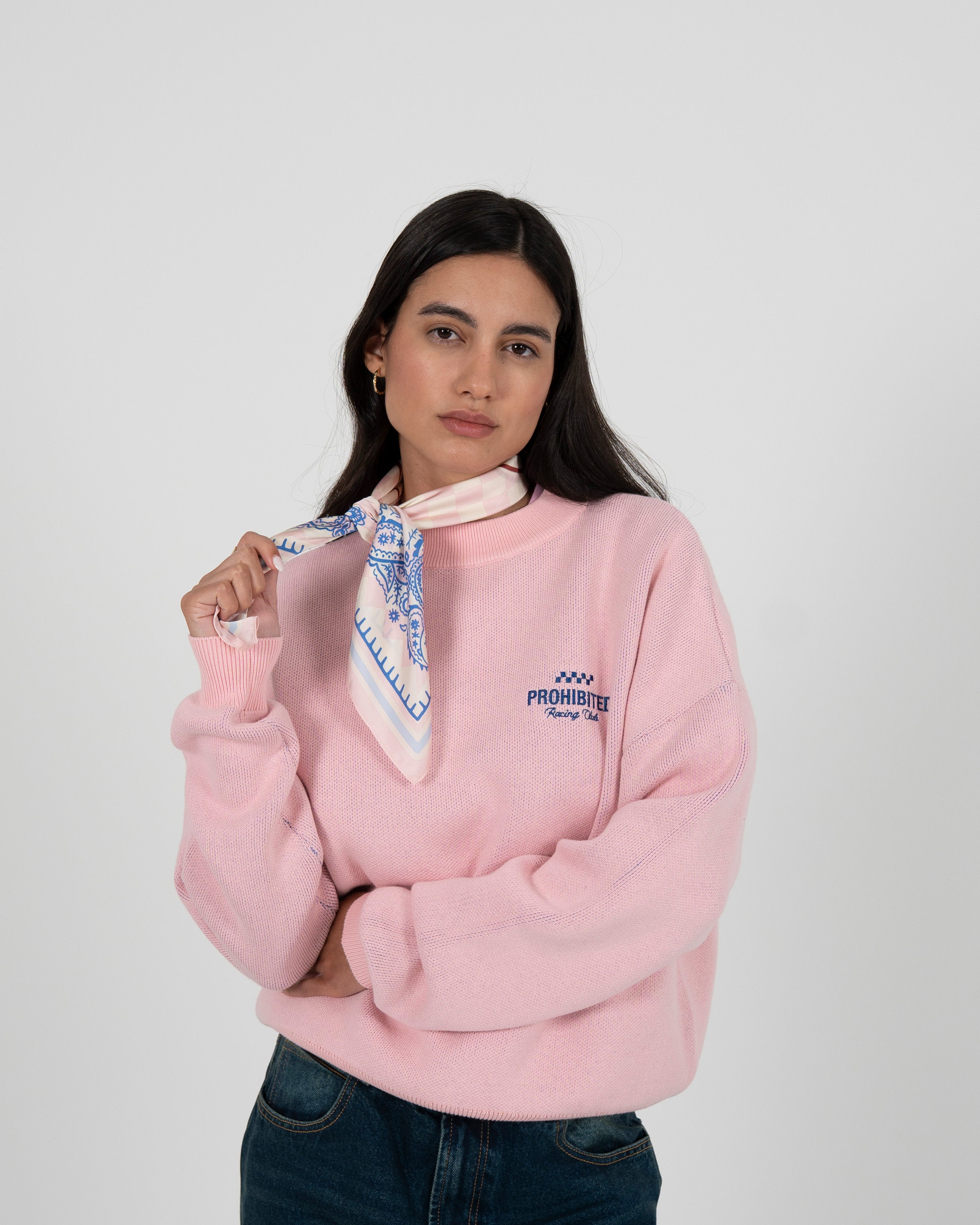 Rush Checkered Scarf Rose