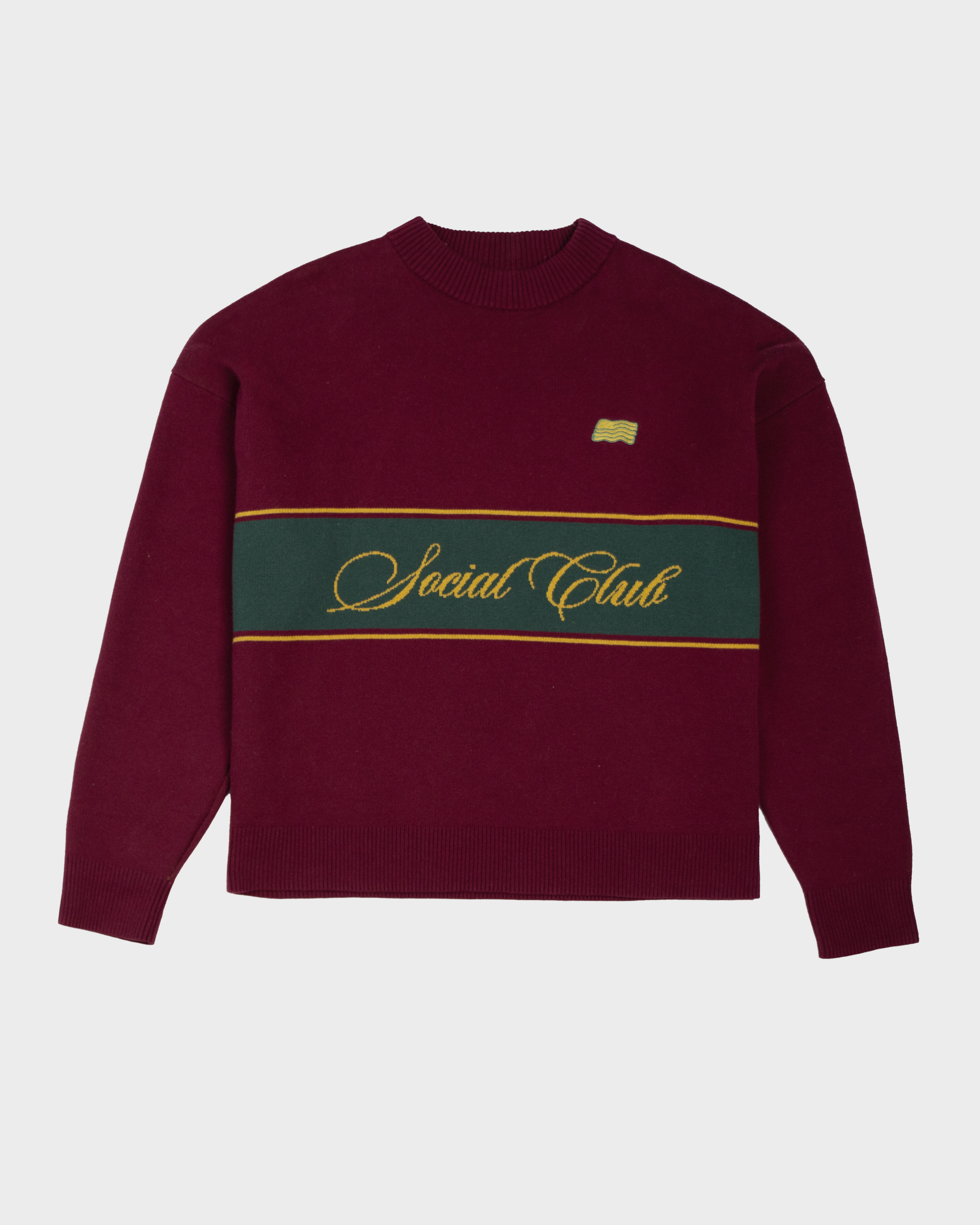 Contrast SC Knit Sweater Bordeaux