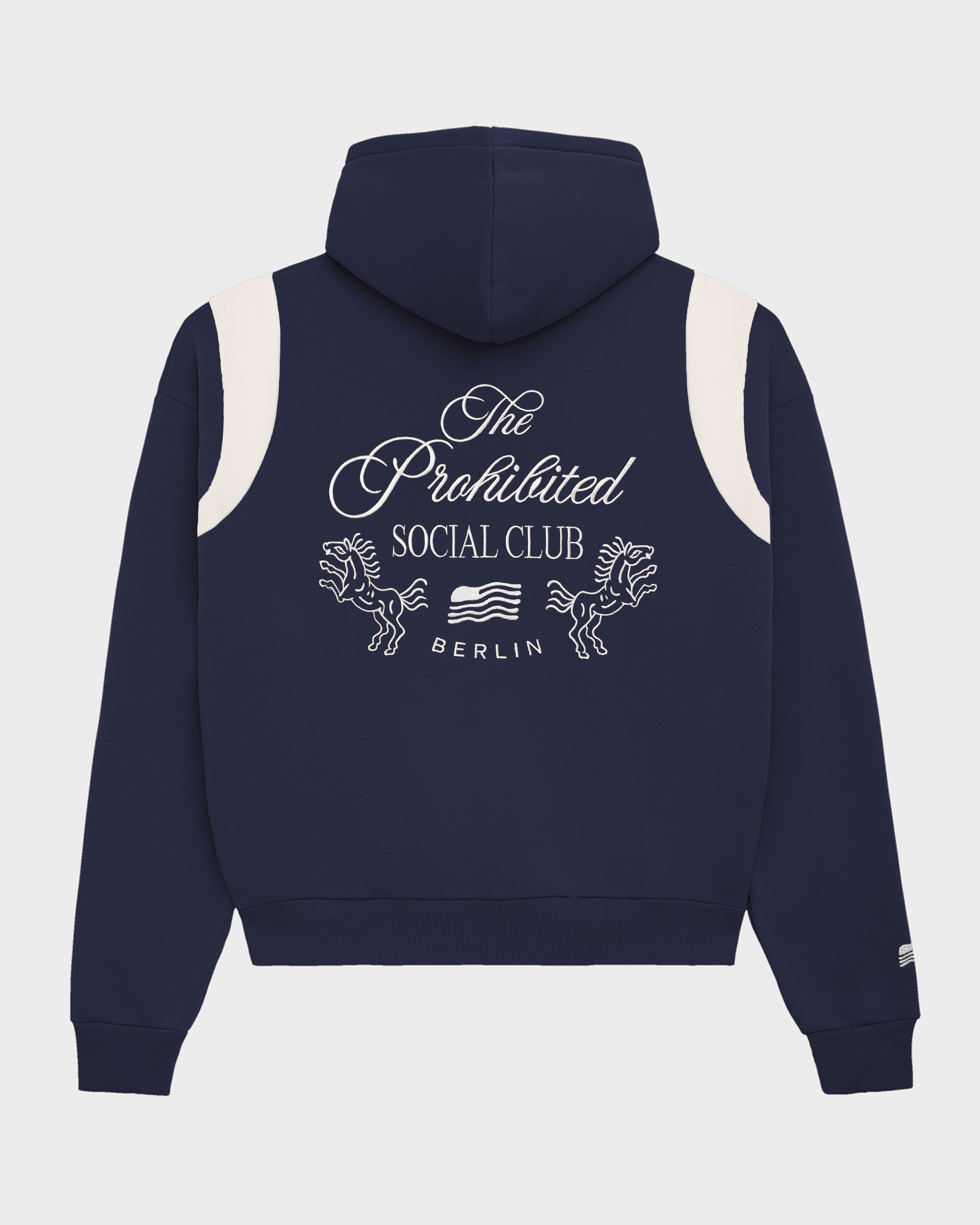 Club Member Contrast Zip-Hoodie Navy