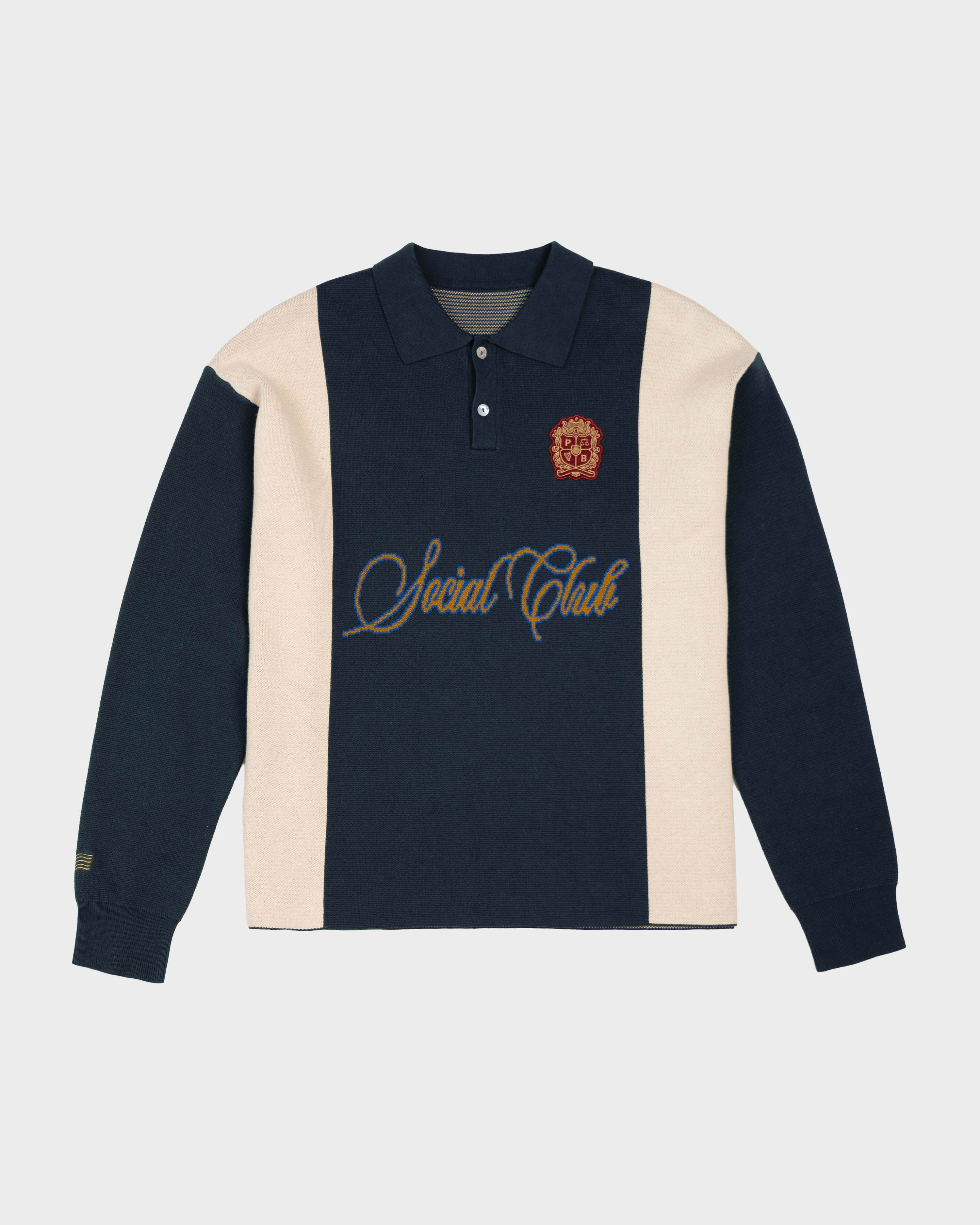 Contrast Clubhouse Knit Navy