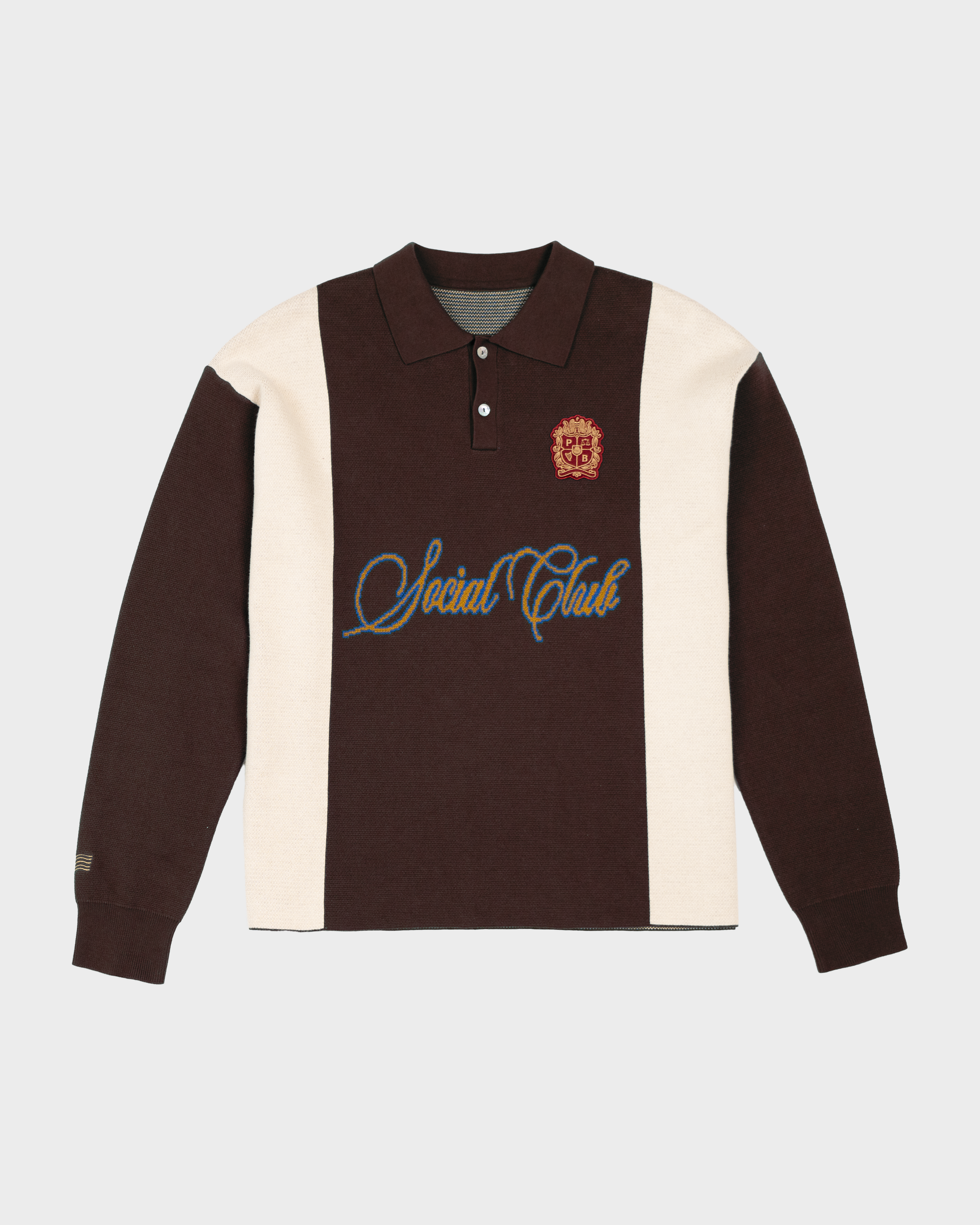 Contrast Clubhouse Knit Brown