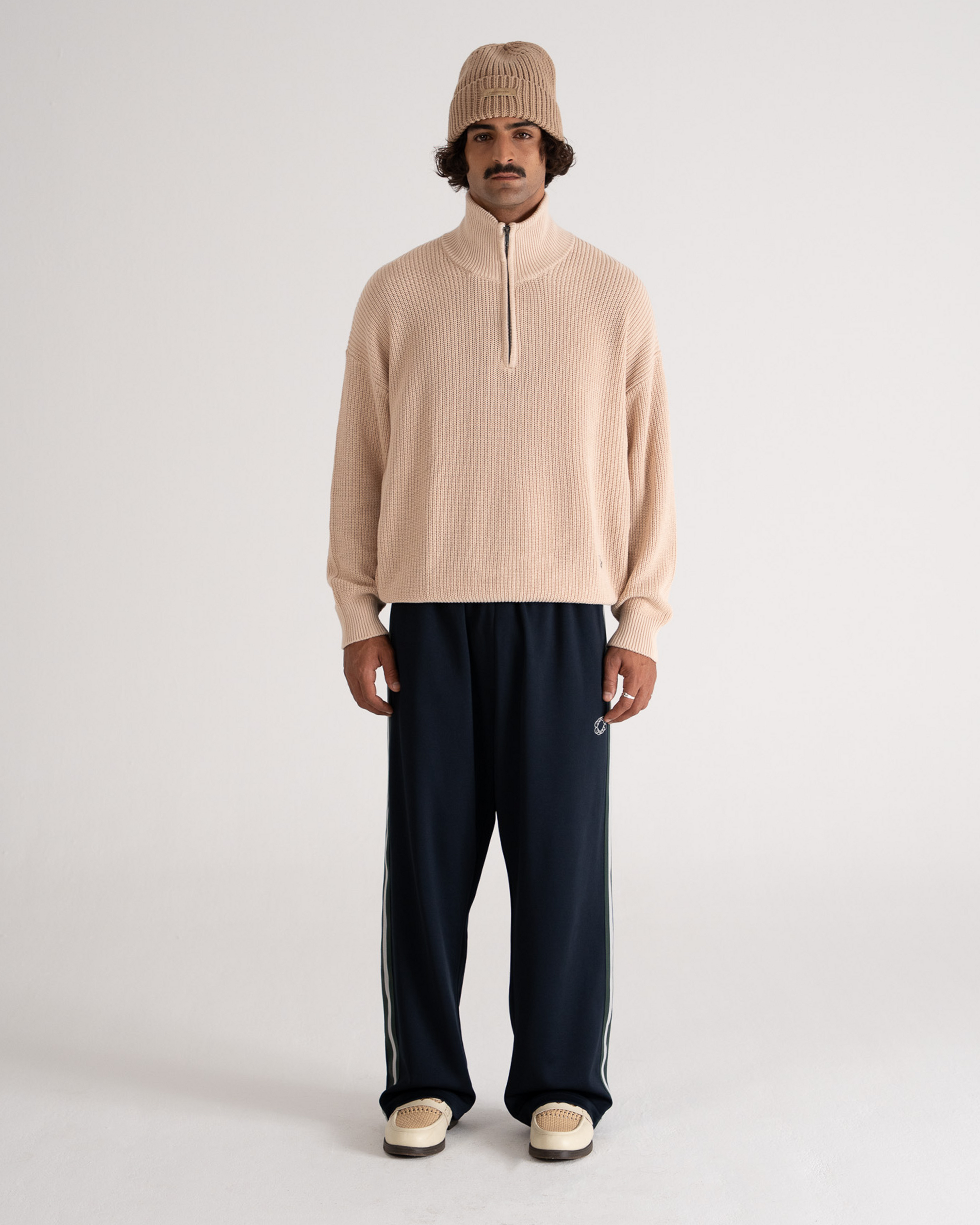 Scout Knit Half-Zip Beige