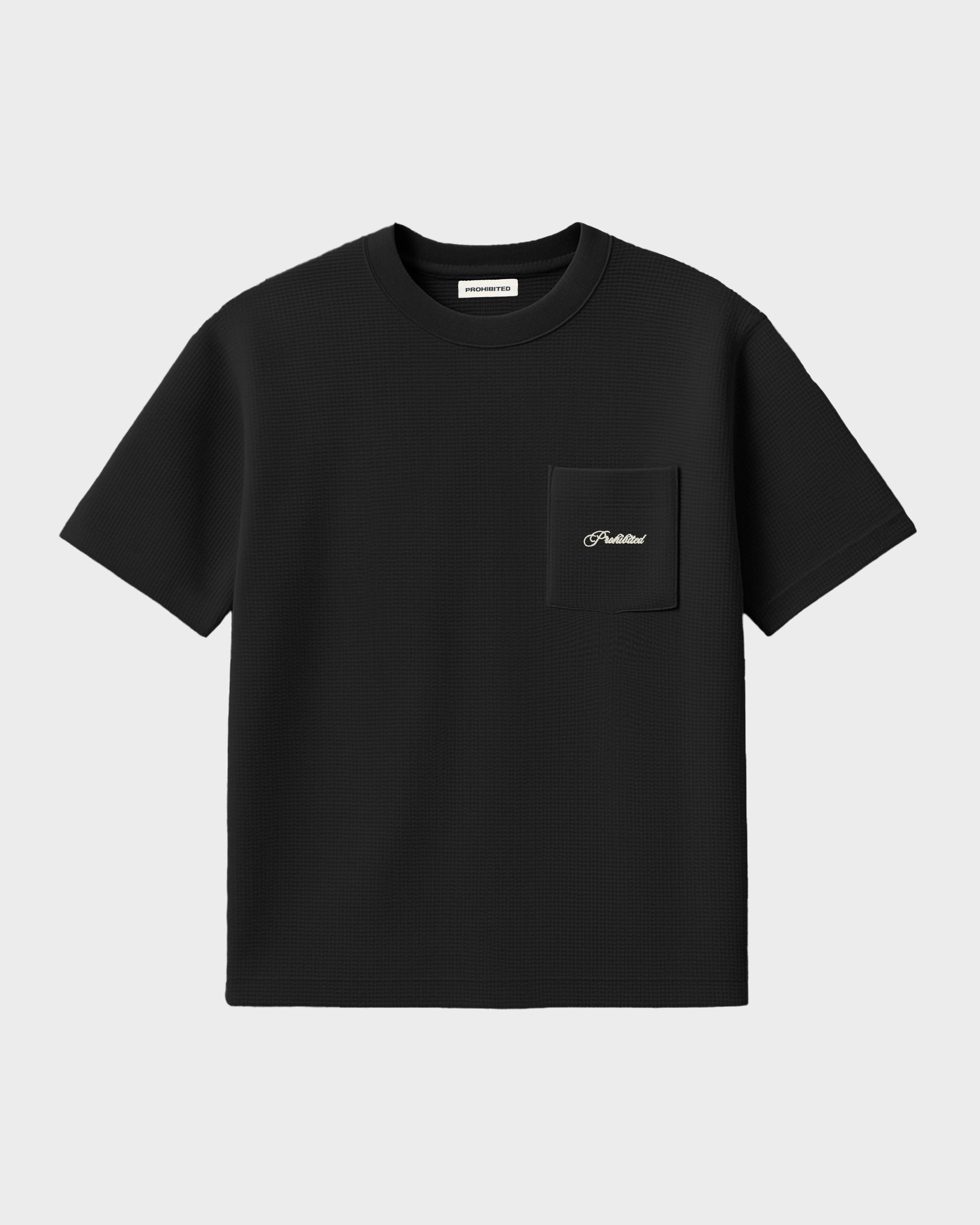 Seaside Waffle Tee Black