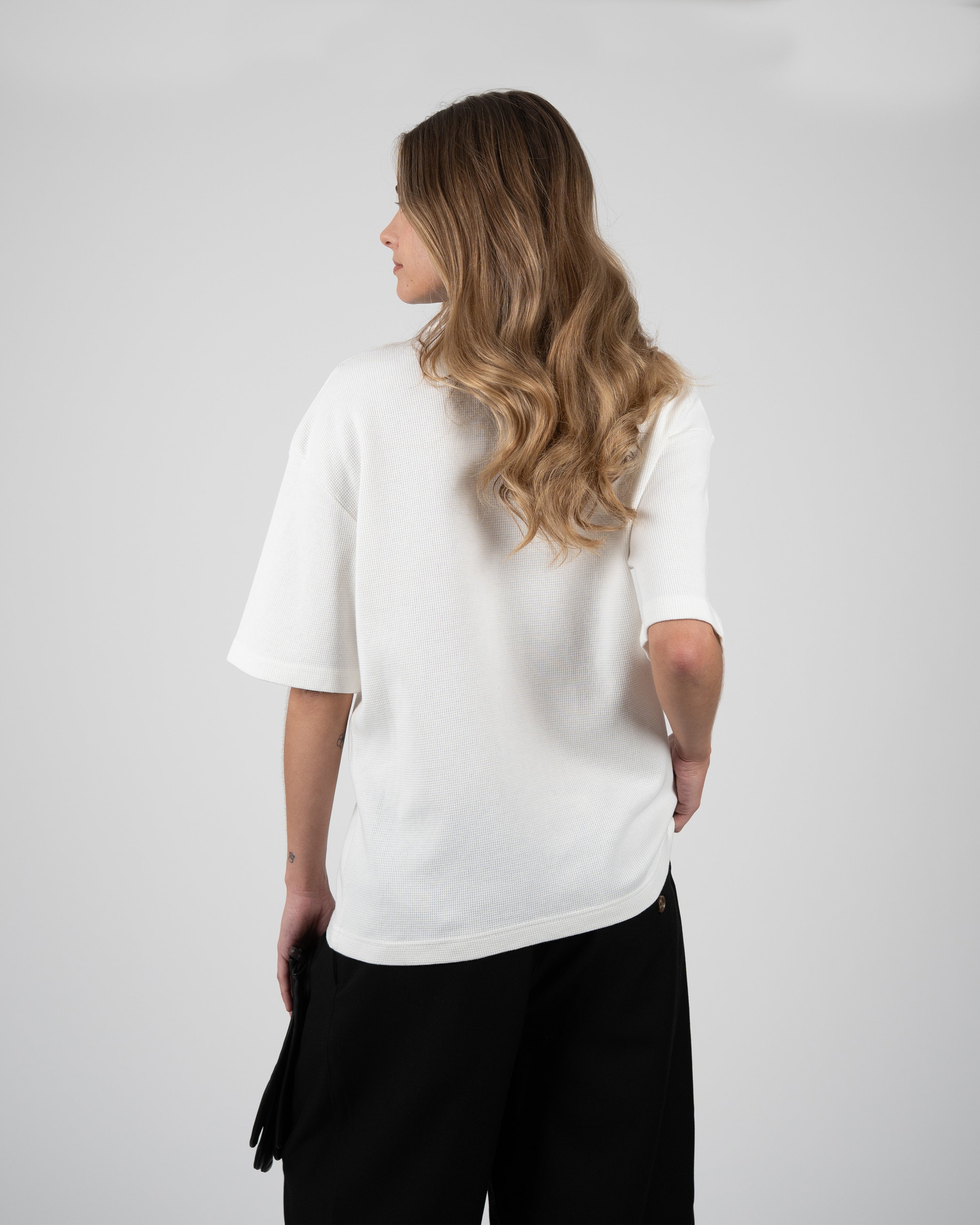 Seaside Waffle Tee Off-White