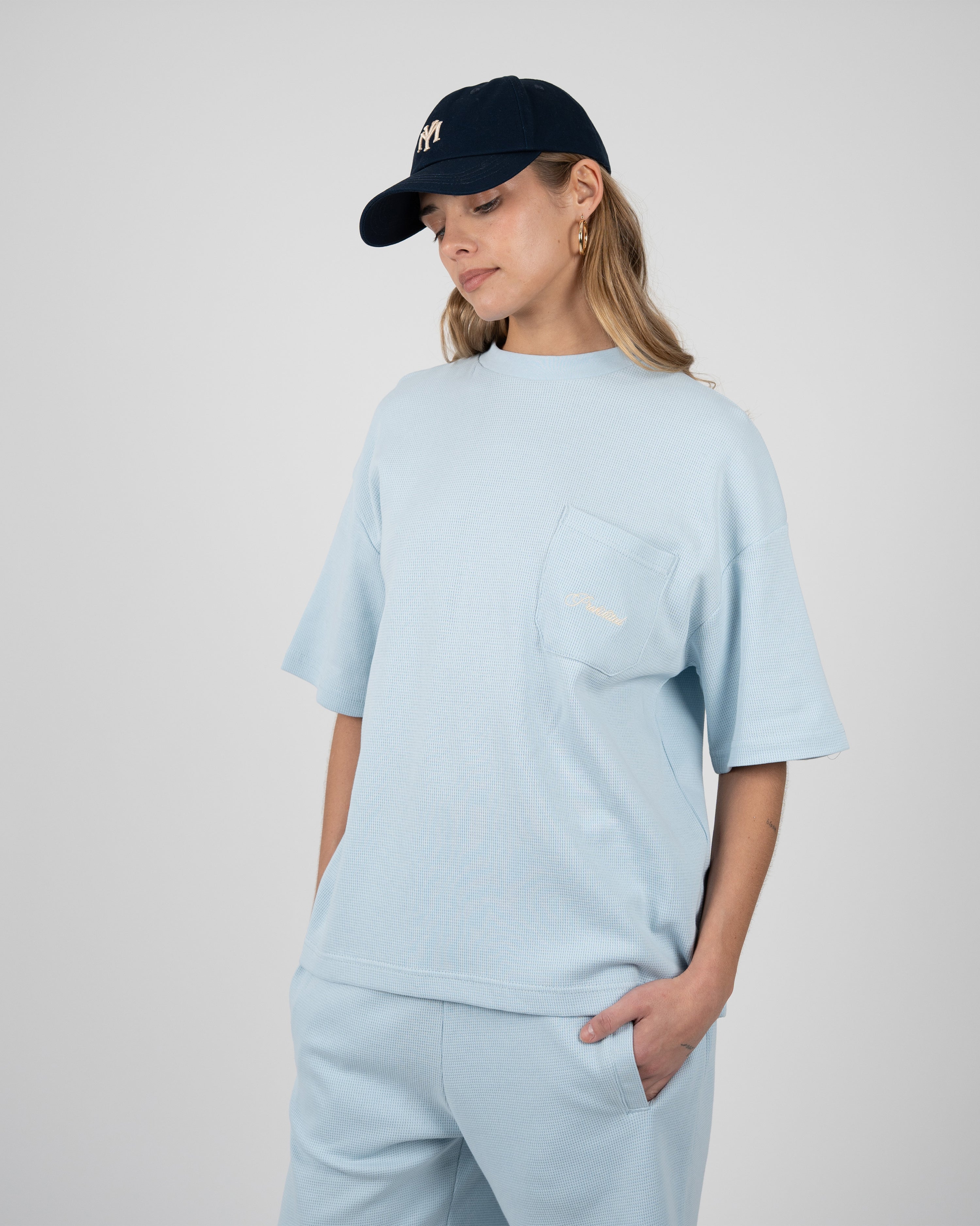 Seaside Waffle Tee Sky Blue