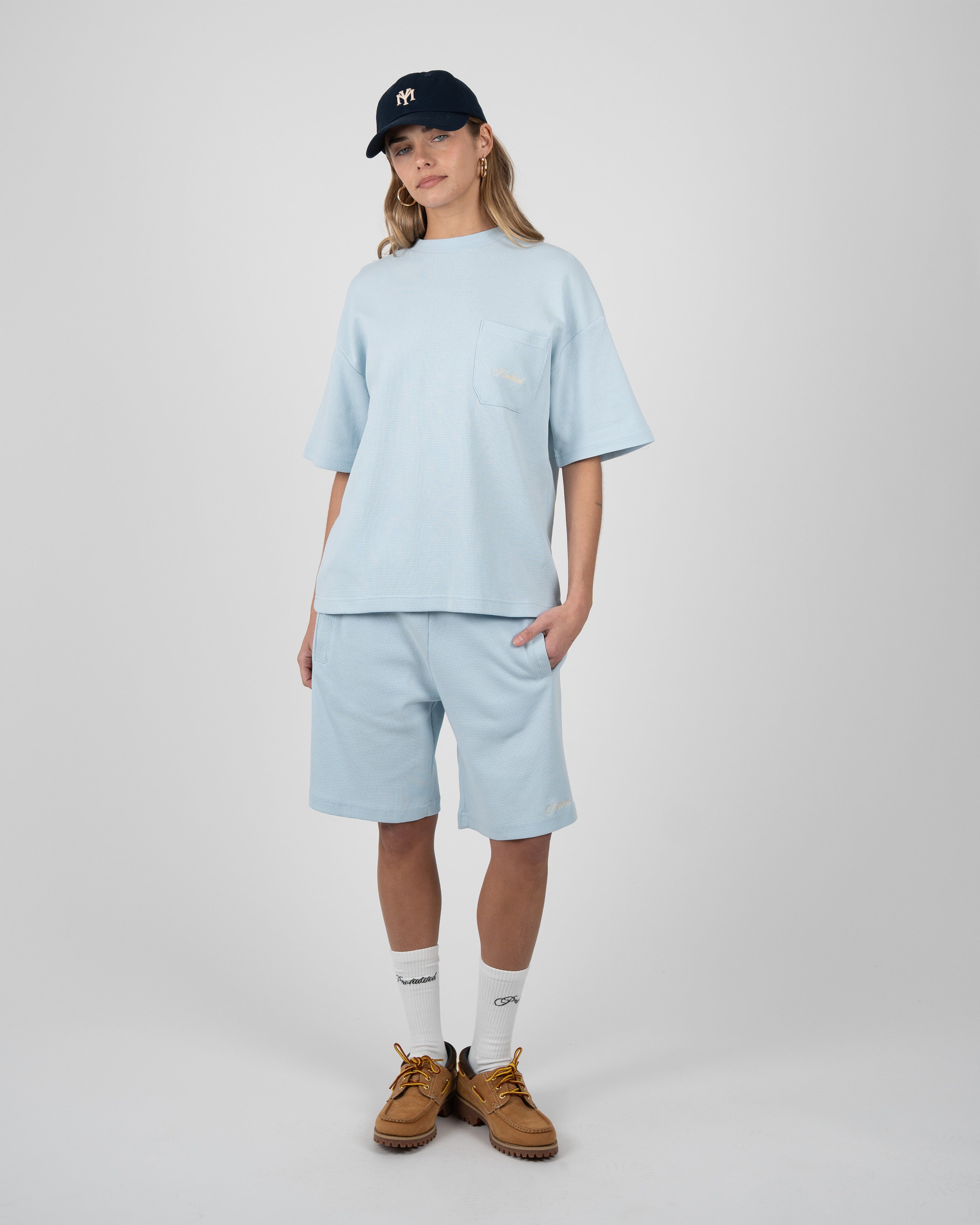 Seaside Waffle Tee Sky Blue