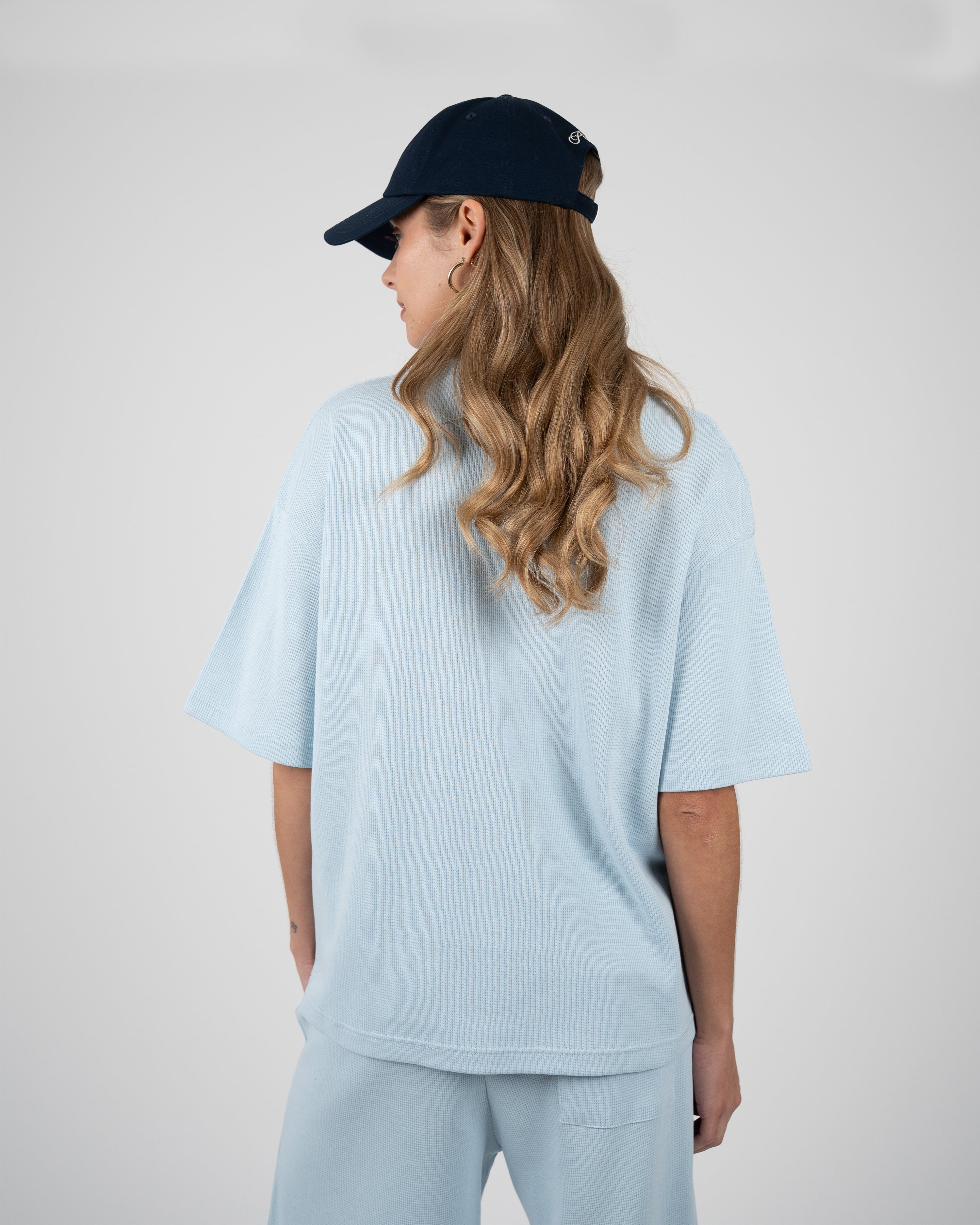 Seaside Waffle Tee Sky Blue